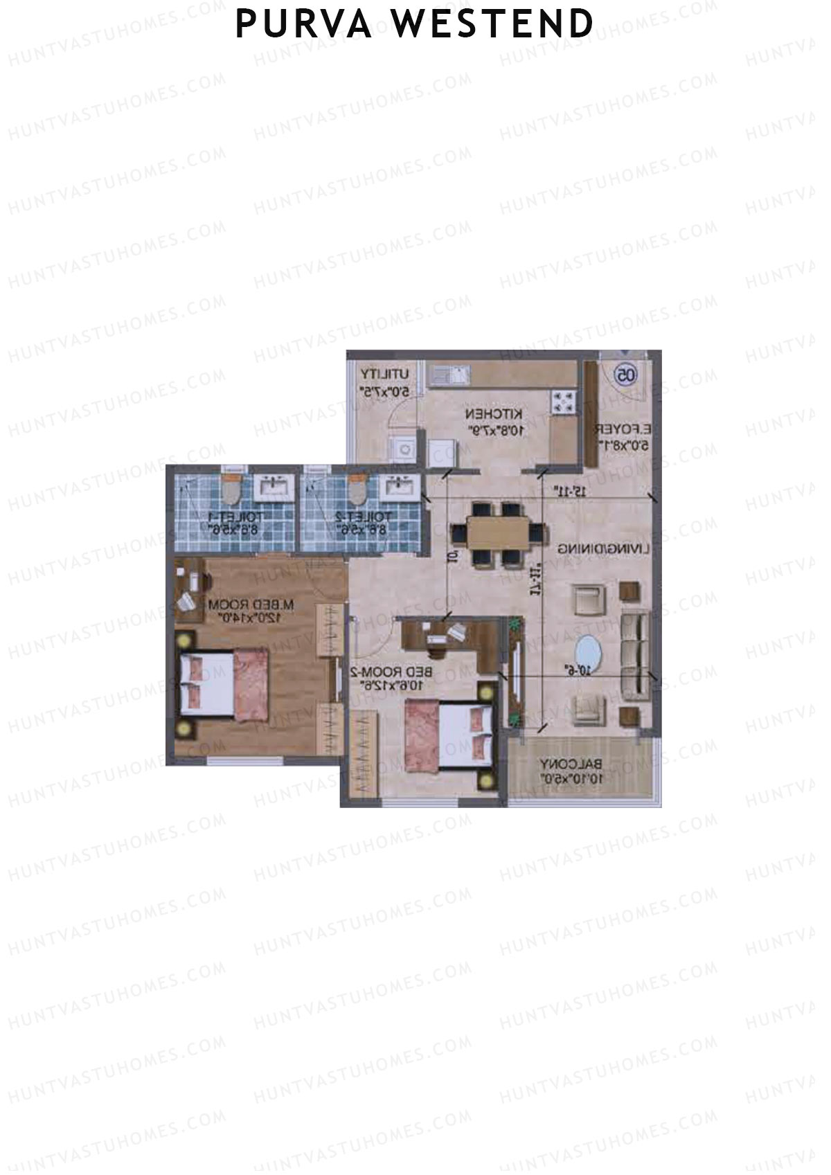 Purva Westend Tower B Unit 4 Floor Plan