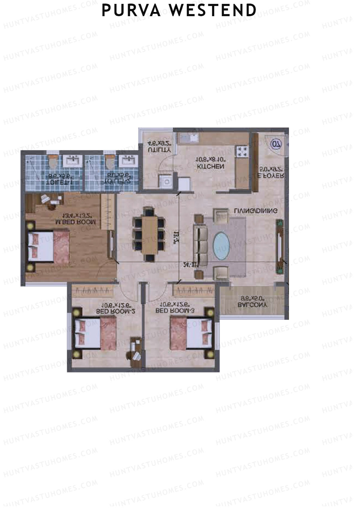 Purva Westend Tower C Unit 6 Floor Plan