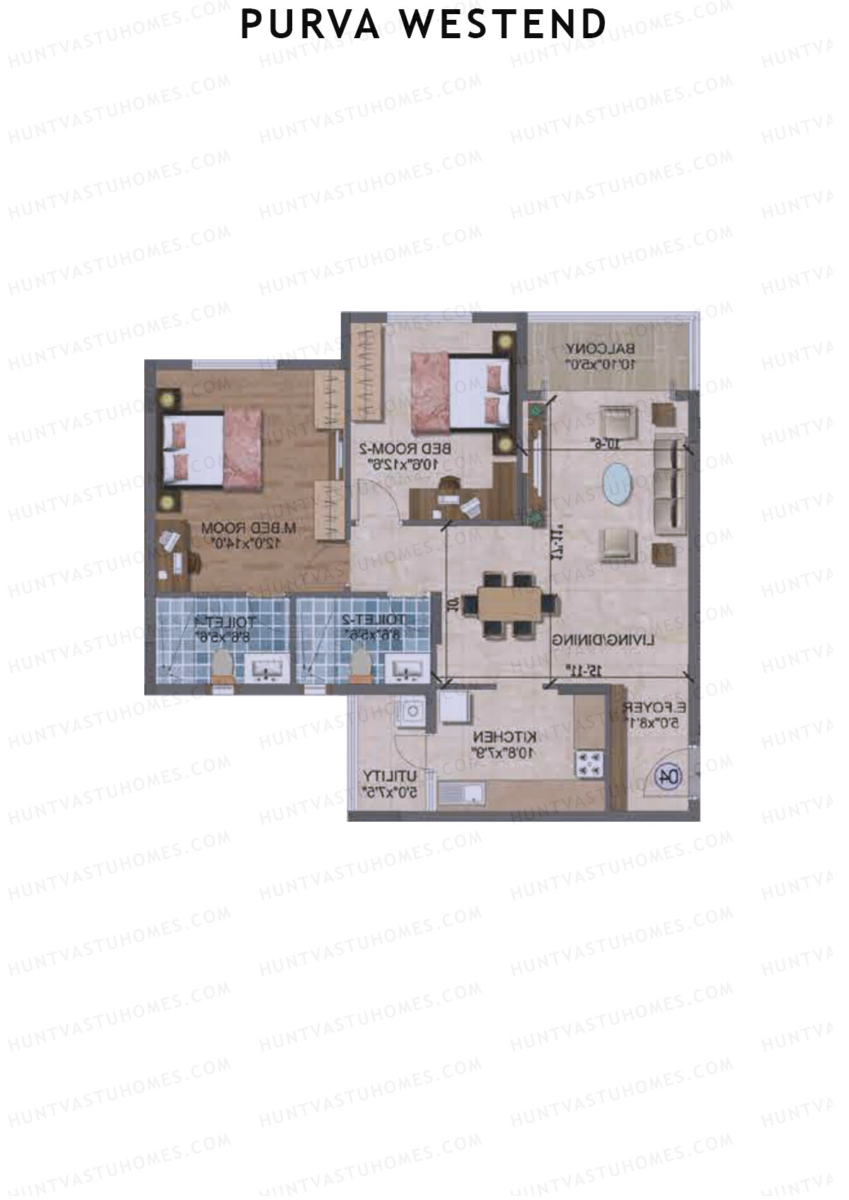 Purva Westend Tower D Unit 5 Floor Plan