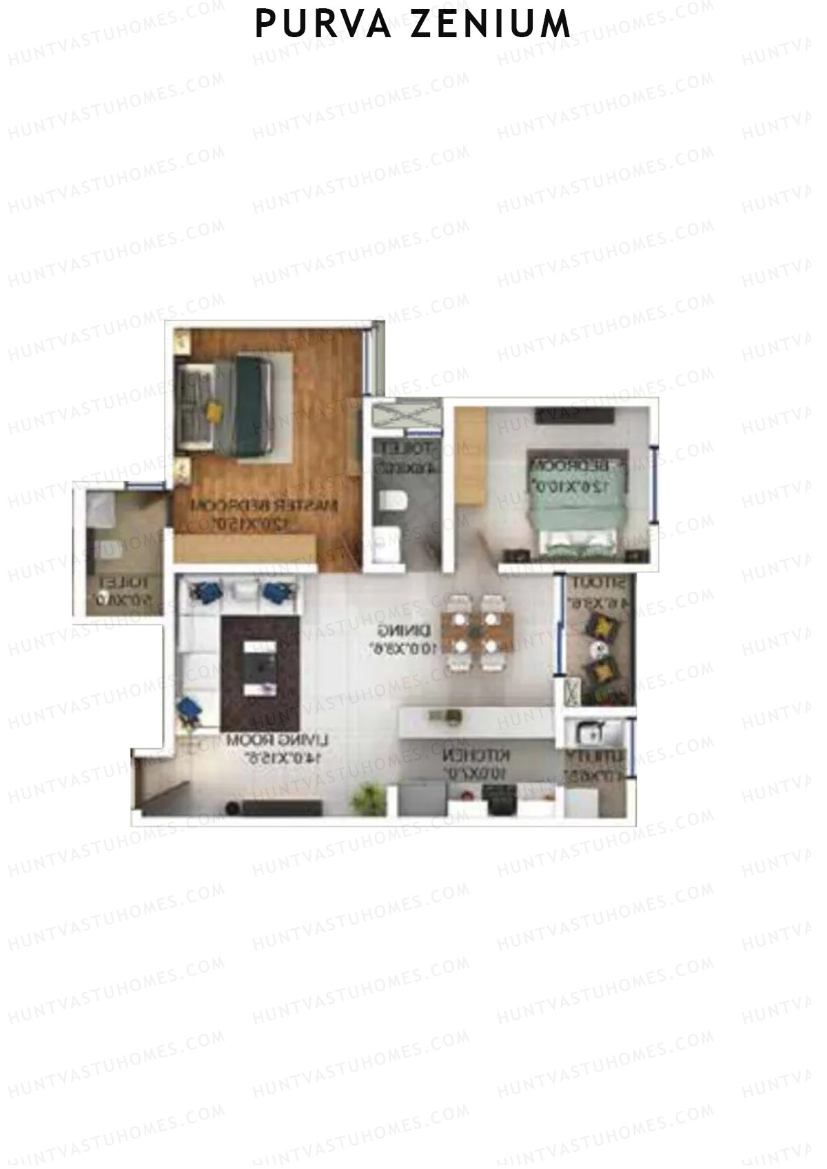 Purva Zenium Tower 8 Unit 4 Floor Plan