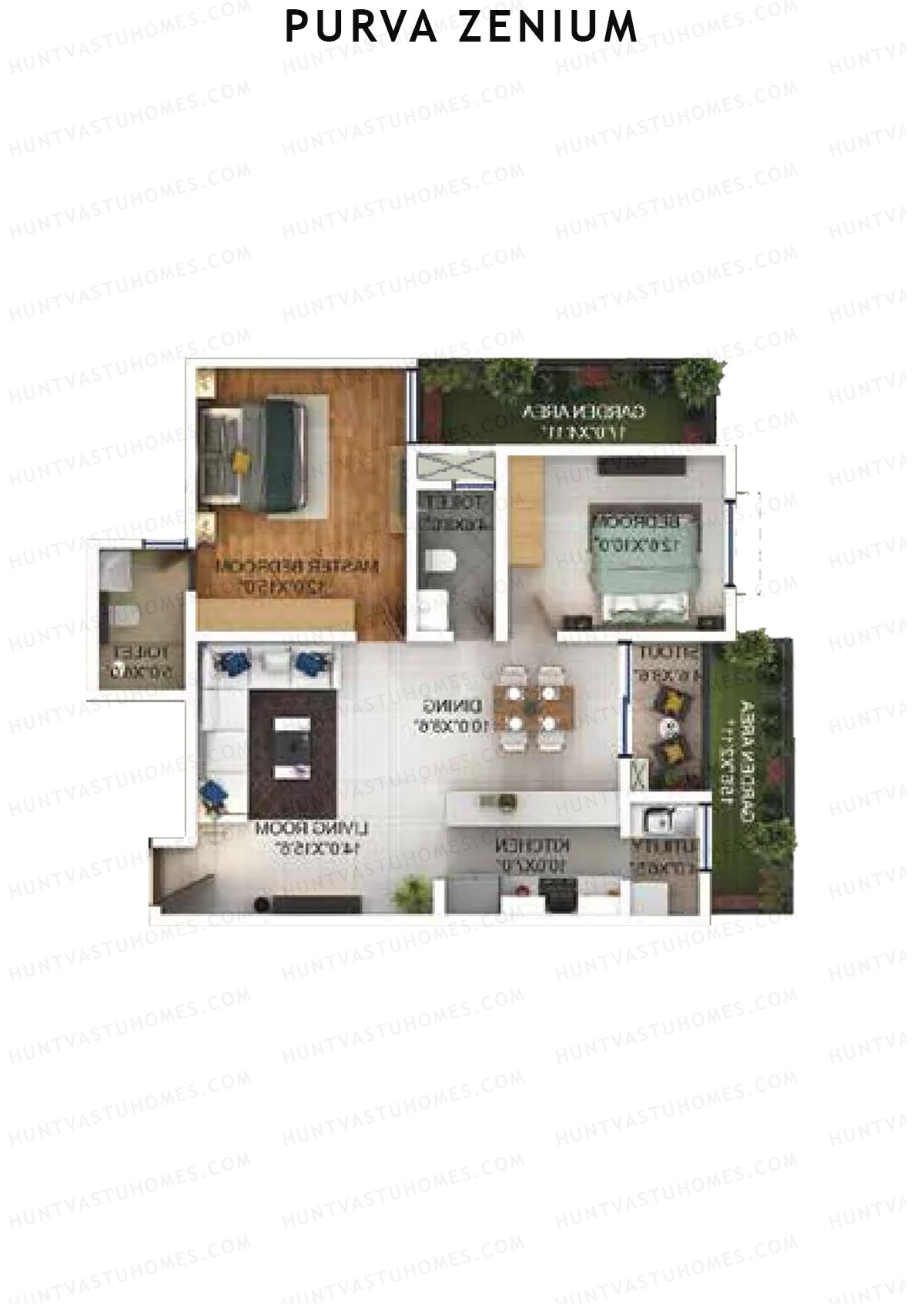 Purva Zenium Tower 8 Unit 4 Floor Plan
