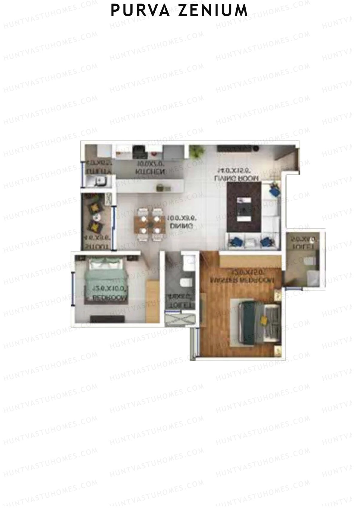 Purva Zenium Tower 9 Unit 4 Floor Plan