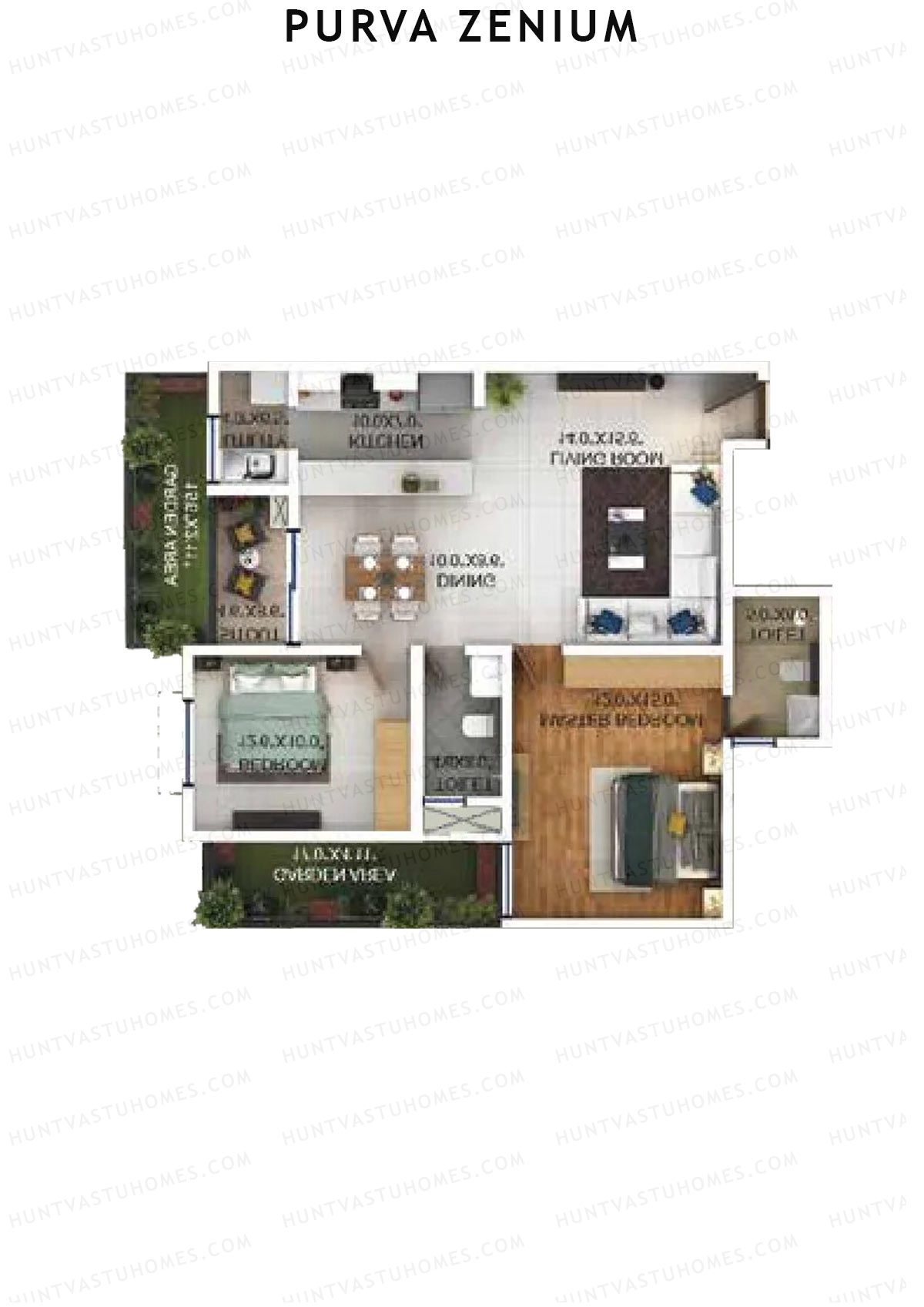 Purva Zenium Tower 9 Unit 4 Floor Plan