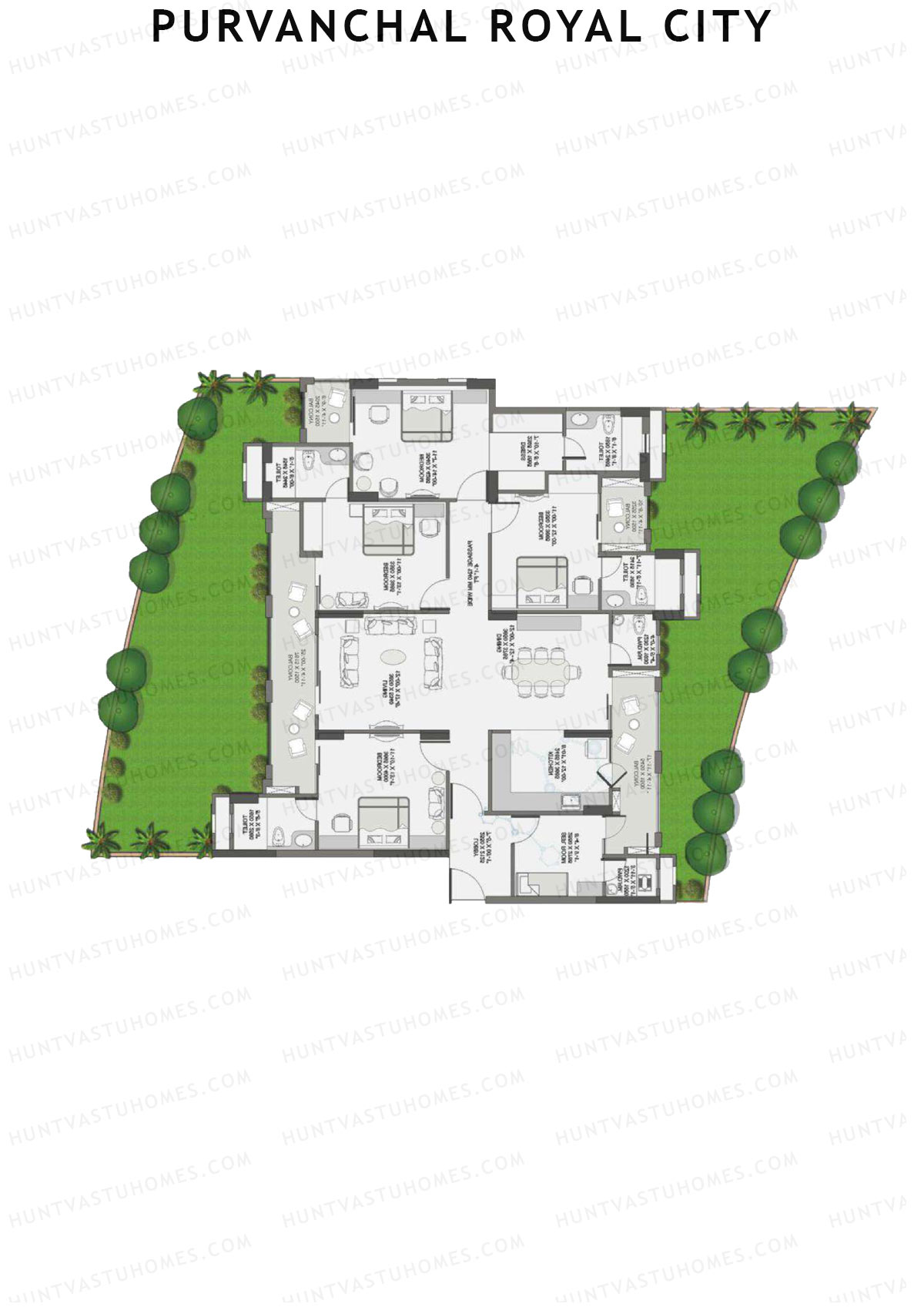 Purvanchal Royal City Tower 5 Unit 2 (Type A2) Floor Plan