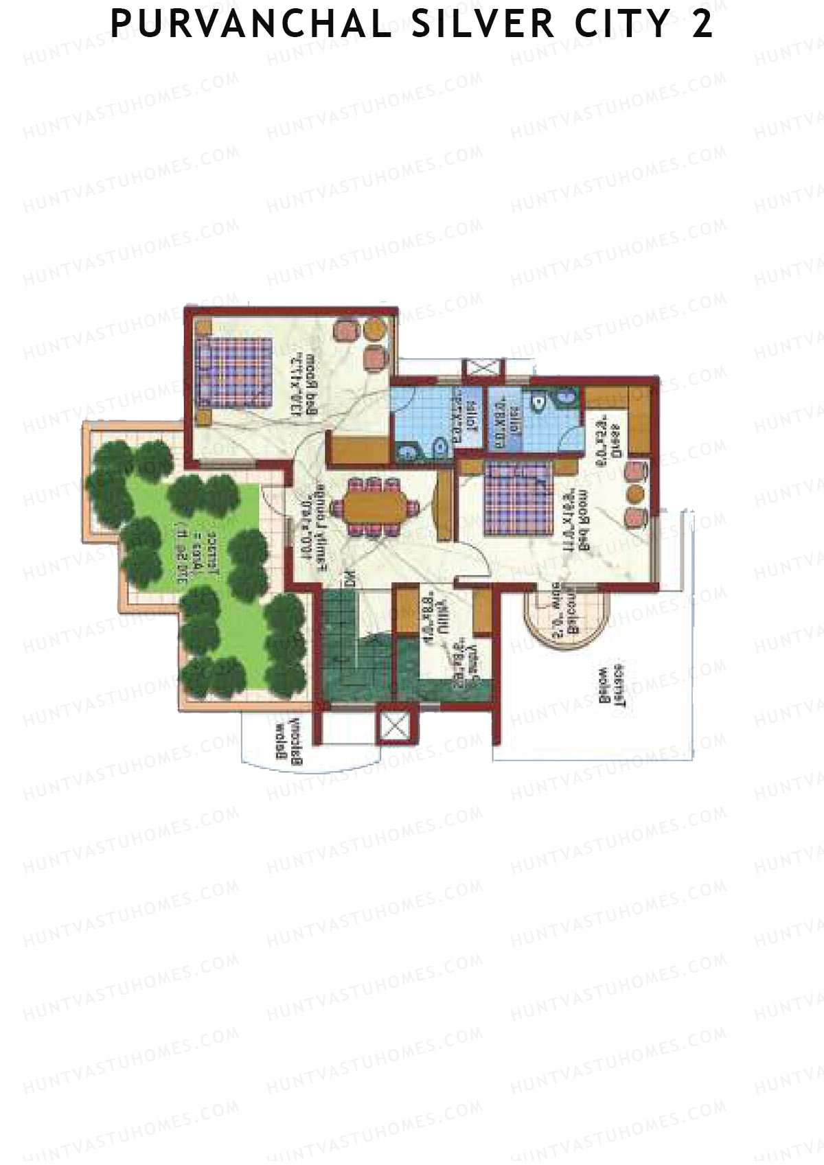Purvanchal Silver City 2 Tower 10 Unit 3 TYPE PH LW(Penthouse) Floor Plan