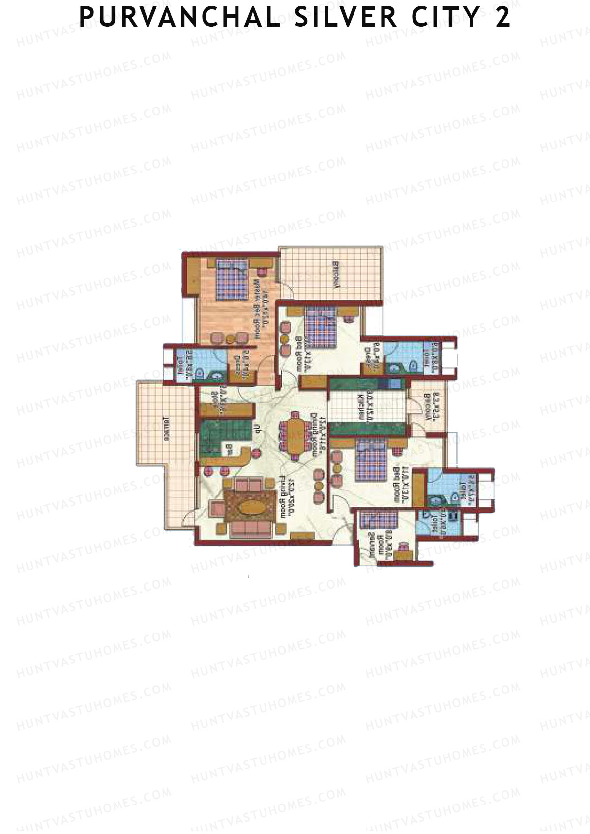 Purvanchal Silver City 2 Tower 18 Unit 1 TYPE PH LW(Penthouse) Floor Plan