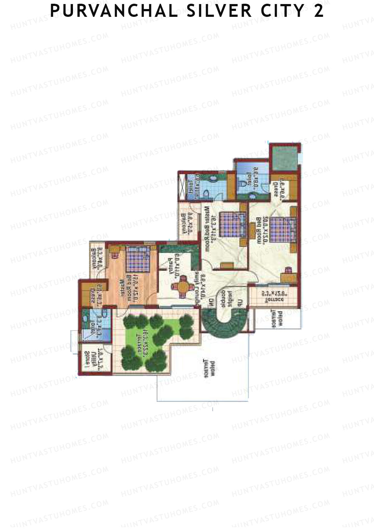 Purvanchal Silver City 2 Tower 1 Unit 4 TYPE PH LW(Penthouse) Floor Plan