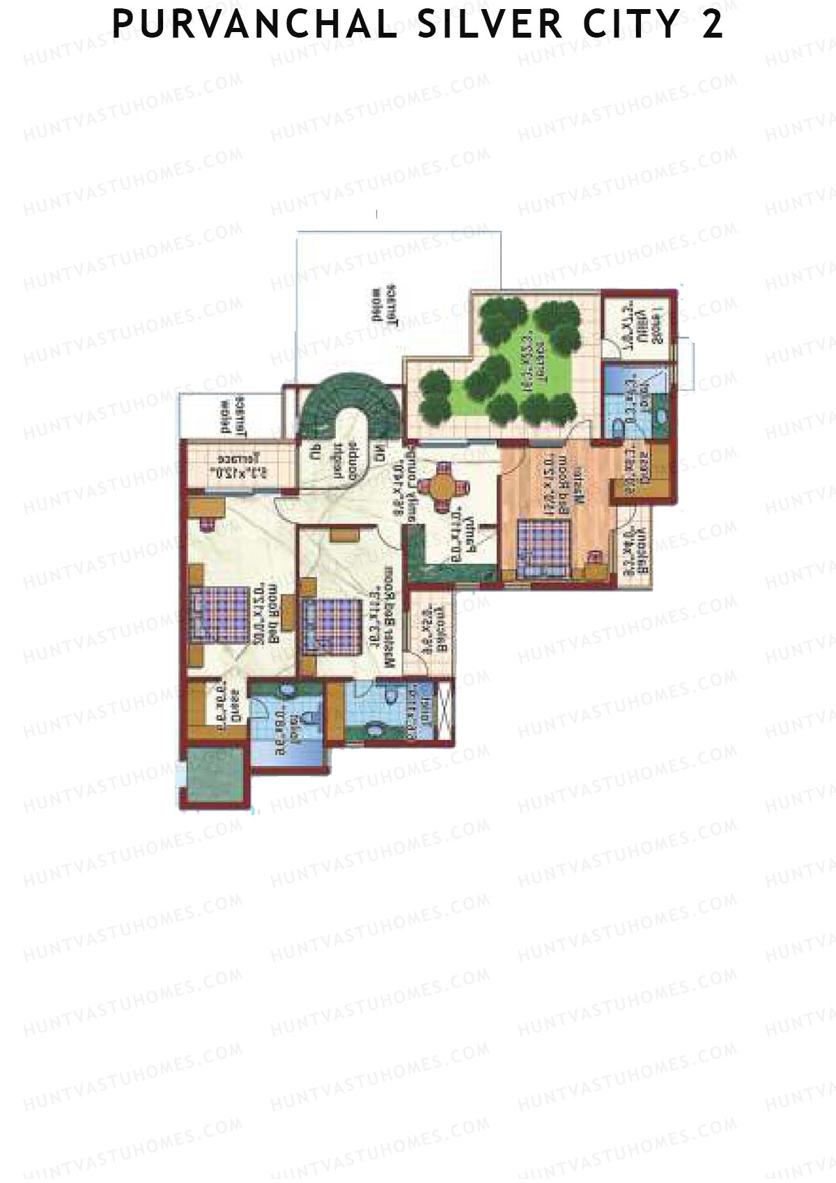 Purvanchal Silver City 2 Tower 2 Unit 2 TYPE PH LW(Penthouse) Floor Plan