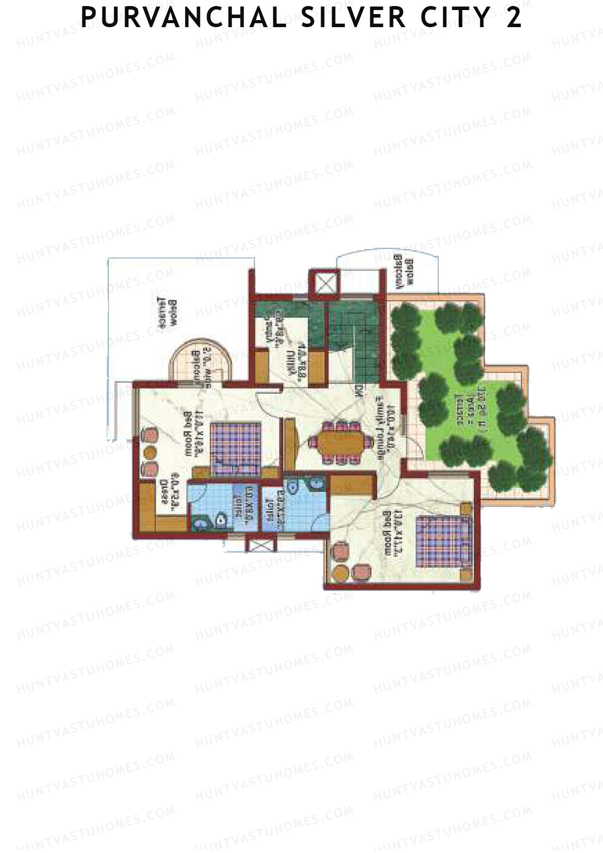 Purvanchal Silver City 2 Tower 3 Unit 1 TYPE PH LW(Penthouse) Floor Plan