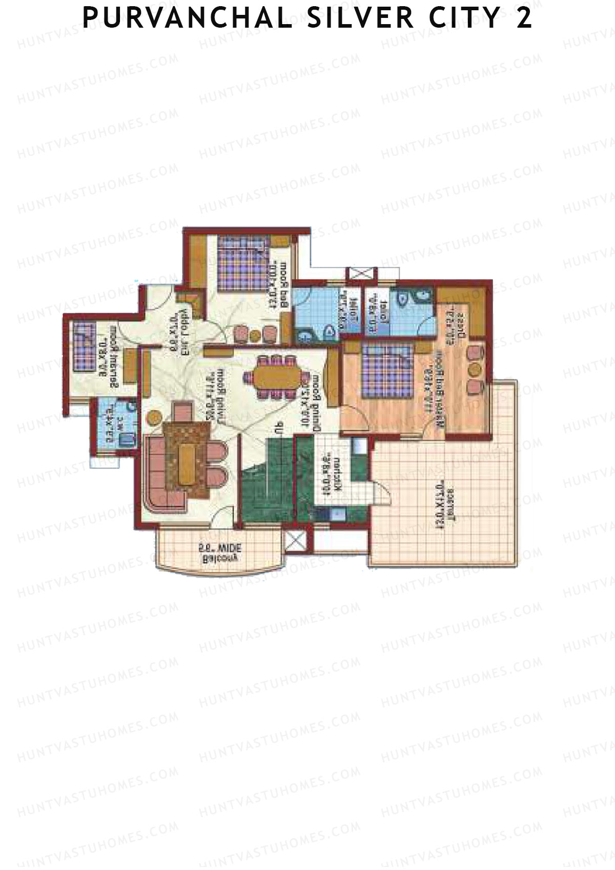 Purvanchal Silver City 2 Tower 3 Unit 3 TYPE PH LW(Penthouse) Floor Plan