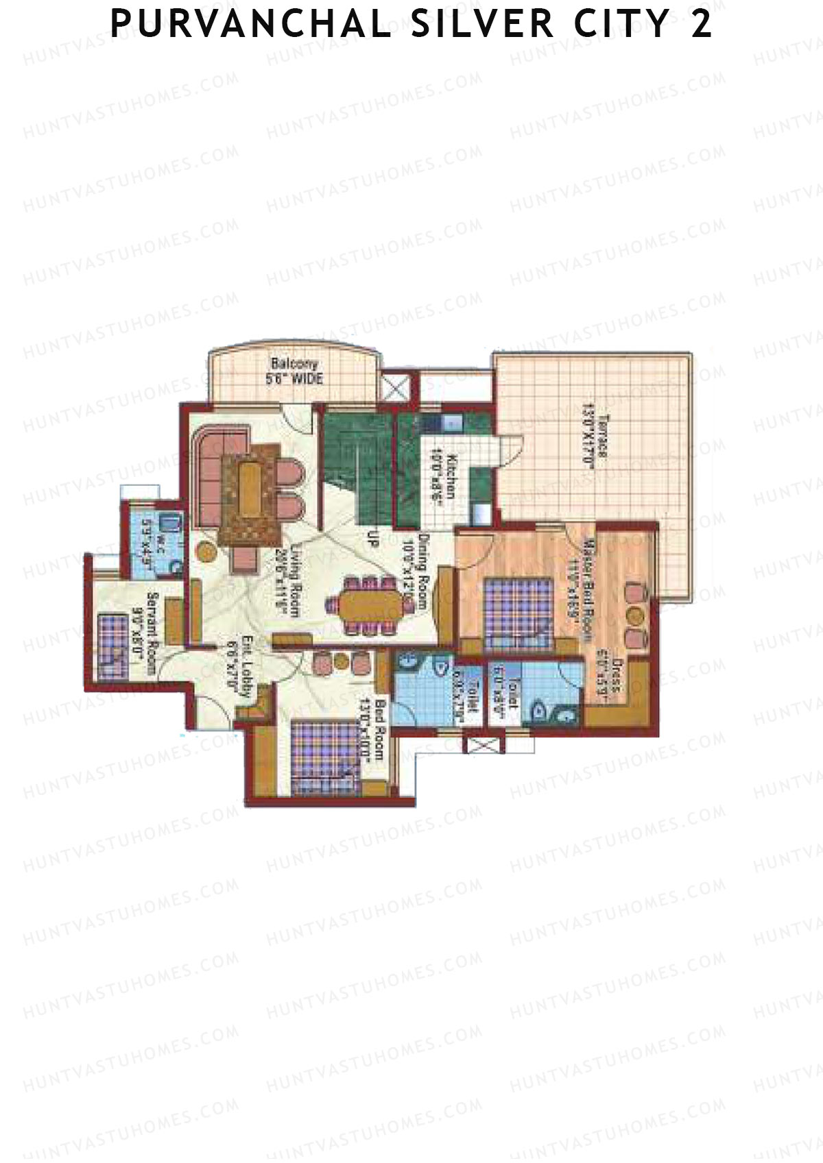 Purvanchal Silver City 2 Tower 7 Unit 2 TYPE PH LW(Penthouse) Floor Plan