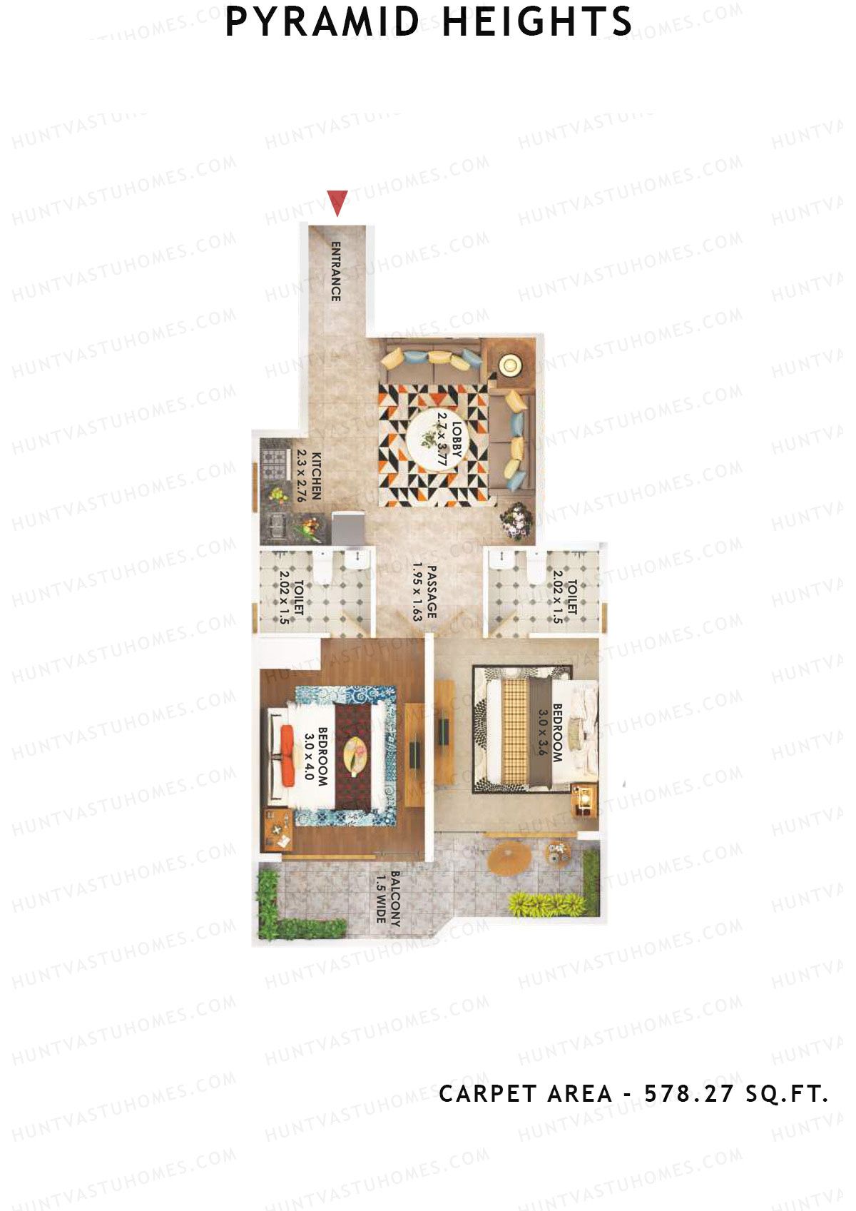 Pyramid Heights Tower 2 Unit 1 (Type C) Floor Plan