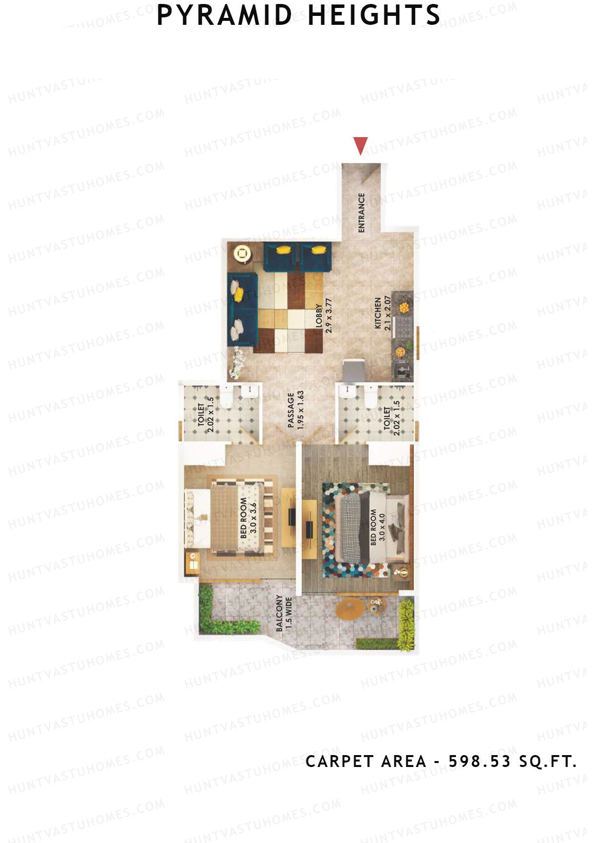 Pyramid Heights Tower 2 Unit 8 (Type D) Floor Plan