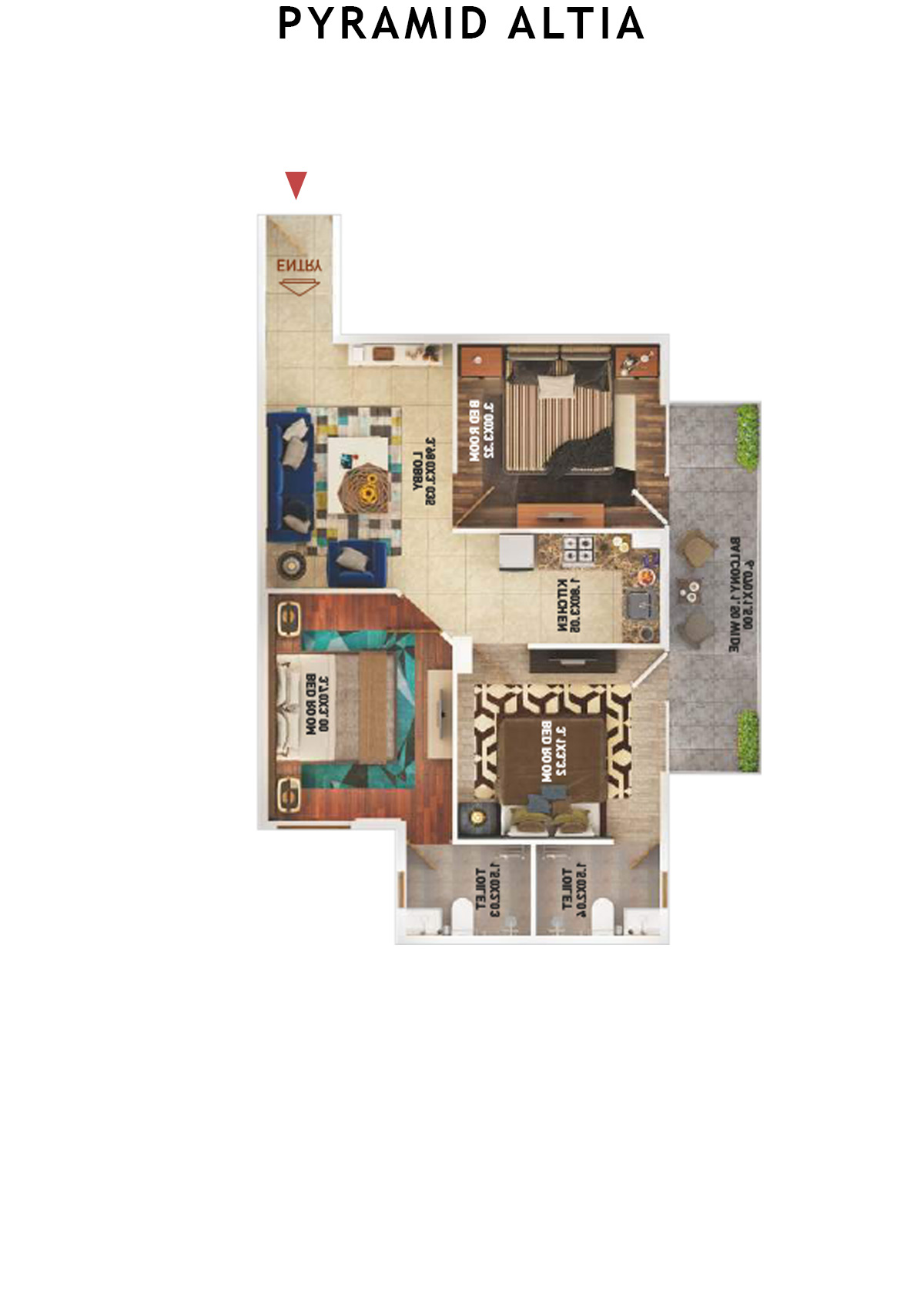 Pyramid Altia Tower 1 Unit 3 (Type A) Floor Plan