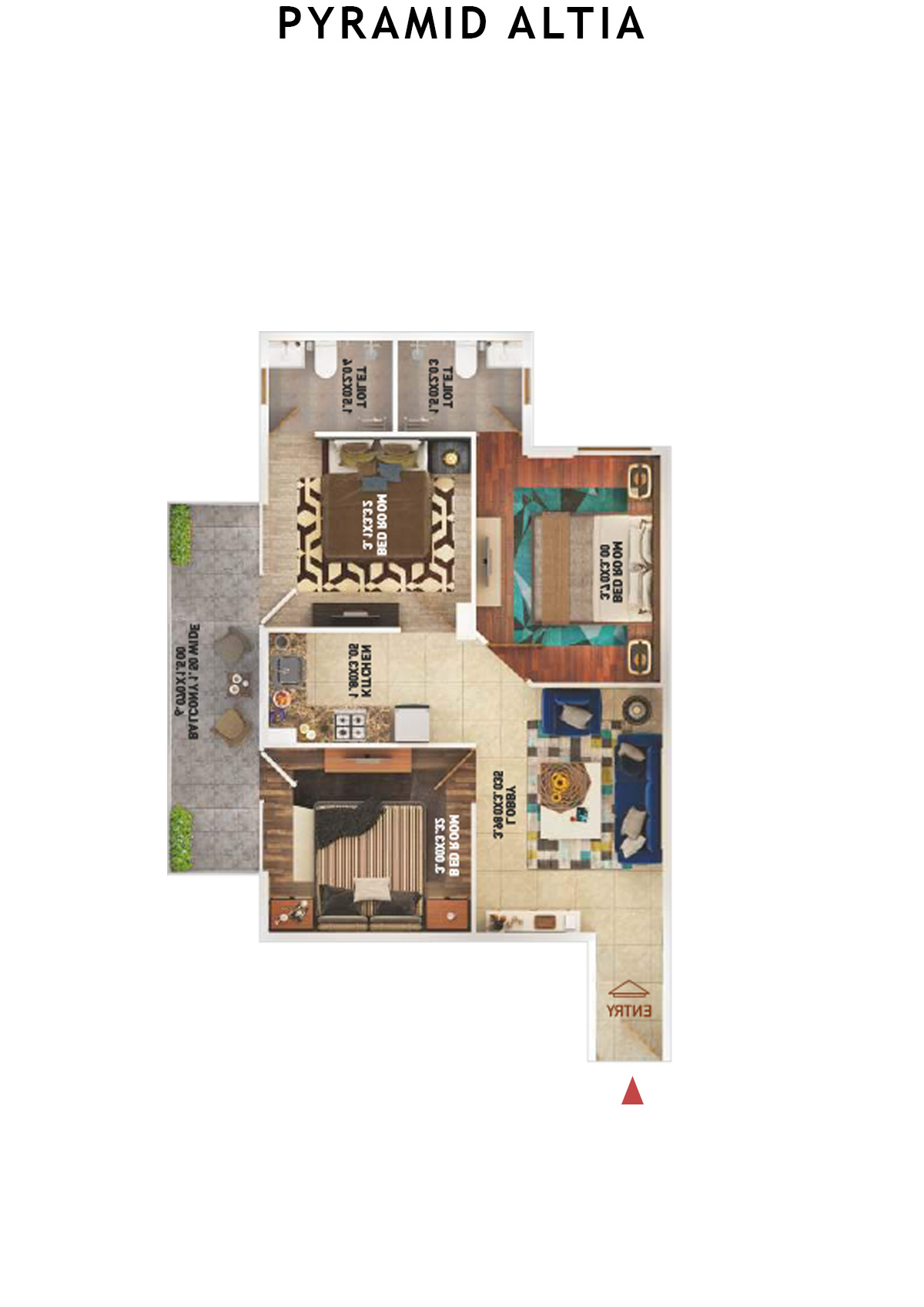 Pyramid Altia Tower 1 Unit 7 (Type A) Floor Plan