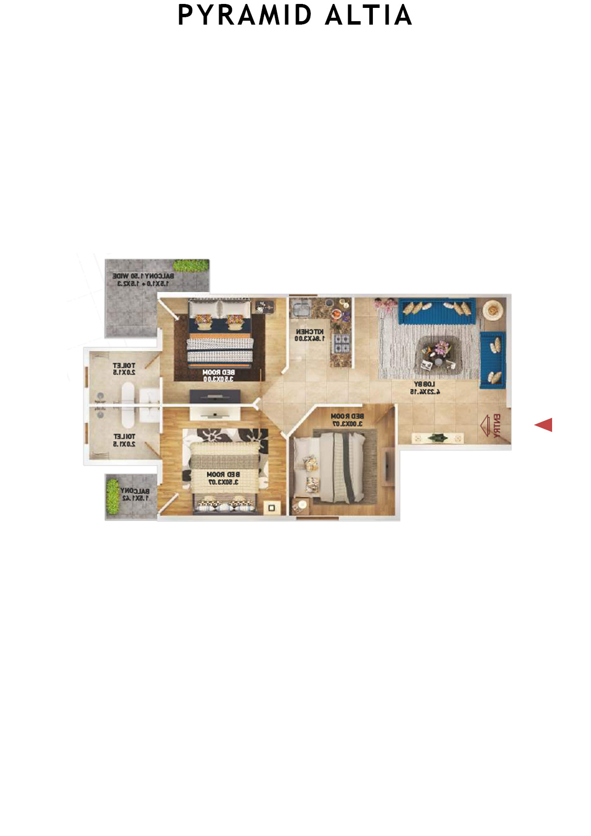 Pyramid Altia Tower 1 Unit 8 (Type B) Floor Plan