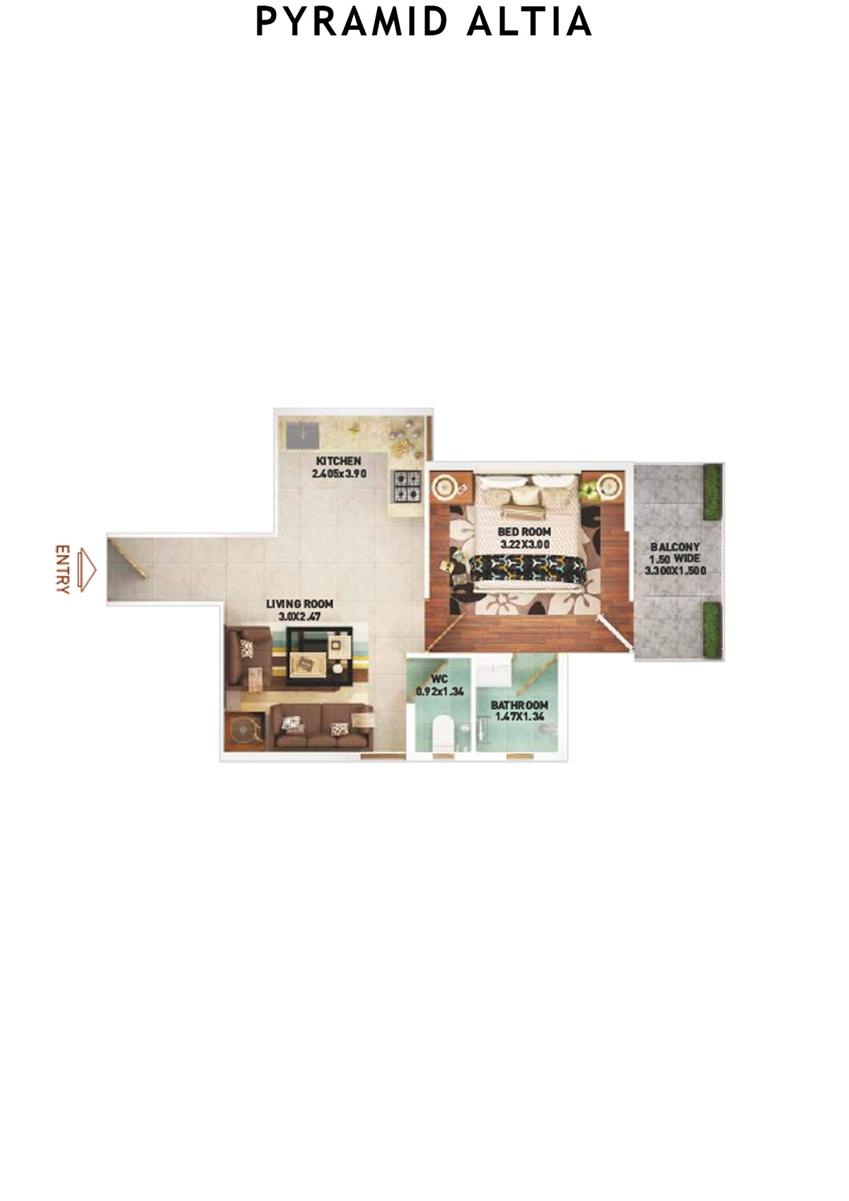 Pyramid Altia Tower 6 Unit 5 (Type C) Floor Plan