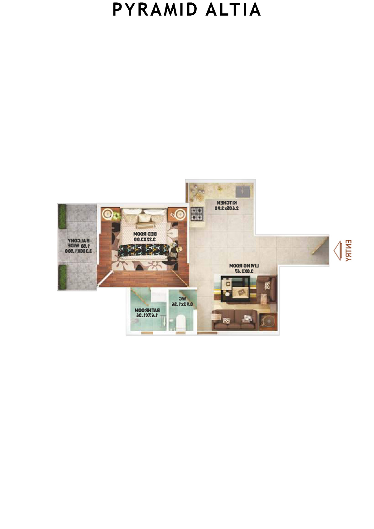 Pyramid Altia Tower 6 Unit 8 (Type C) Floor Plan