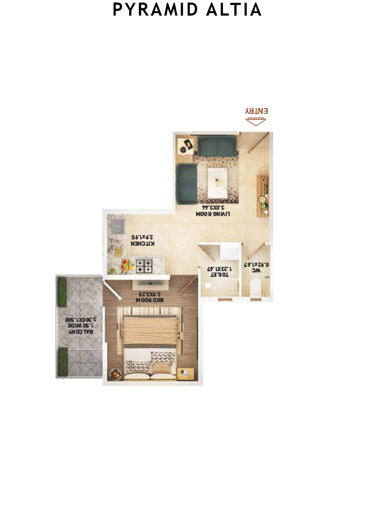 Pyramid Altia Tower 7 Unit 2 (Type A) Floor Plan