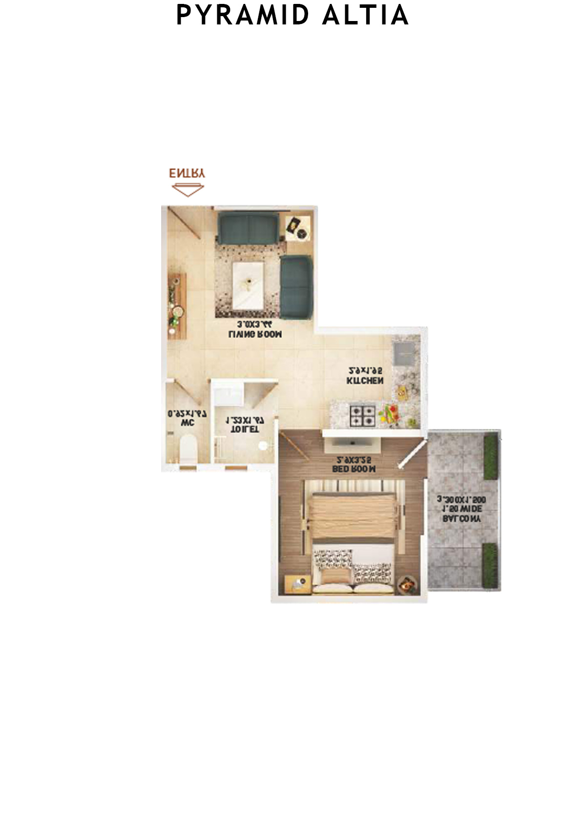 Pyramid Altia Tower 7 Unit 3 (Type A) Floor Plan