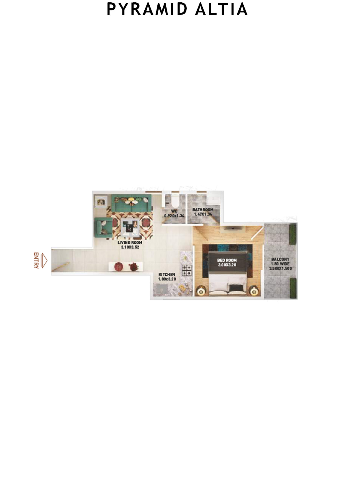 Pyramid Altia Tower 7 Unit 5 (Type B) Floor Plan