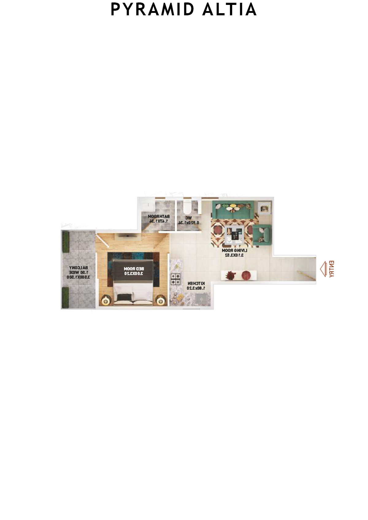 Pyramid Altia Tower 7 Unit 8 (Type B) Floor Plan