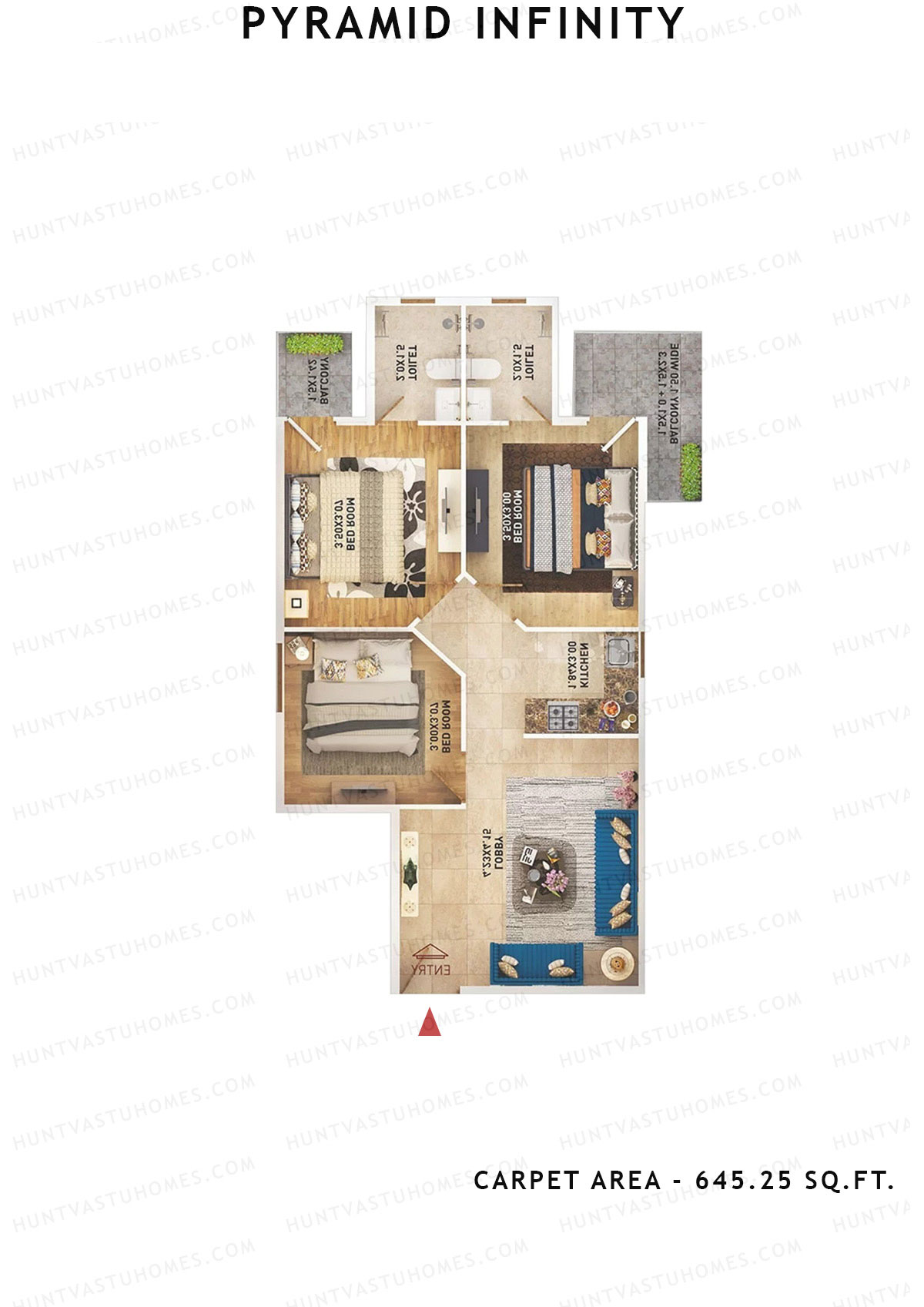 Pyramid Infinity Tower 1 Unit 1 (Type B) Floor Plan