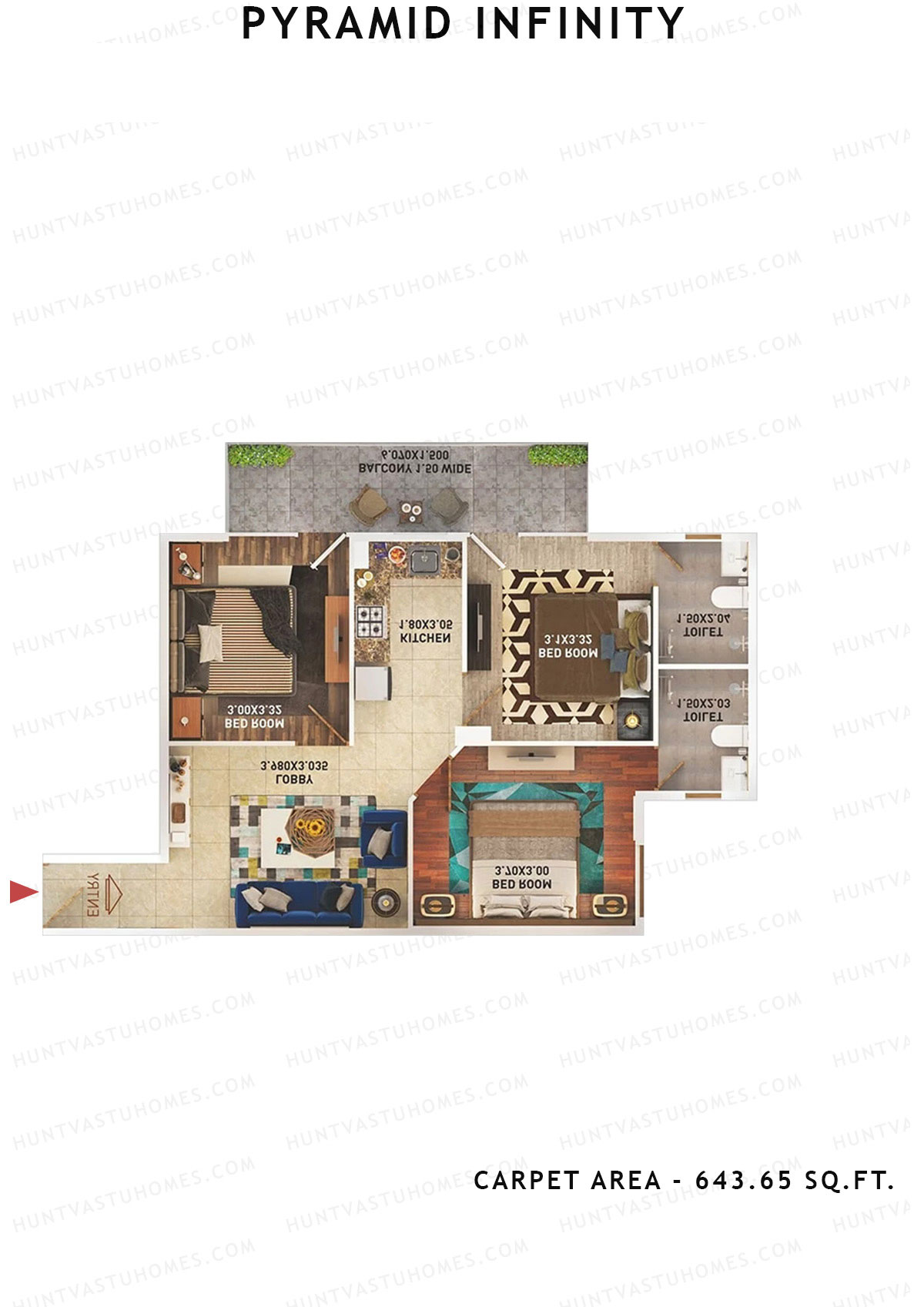 Pyramid Infinity Tower 1 Unit 2 (Type A) Floor Plan