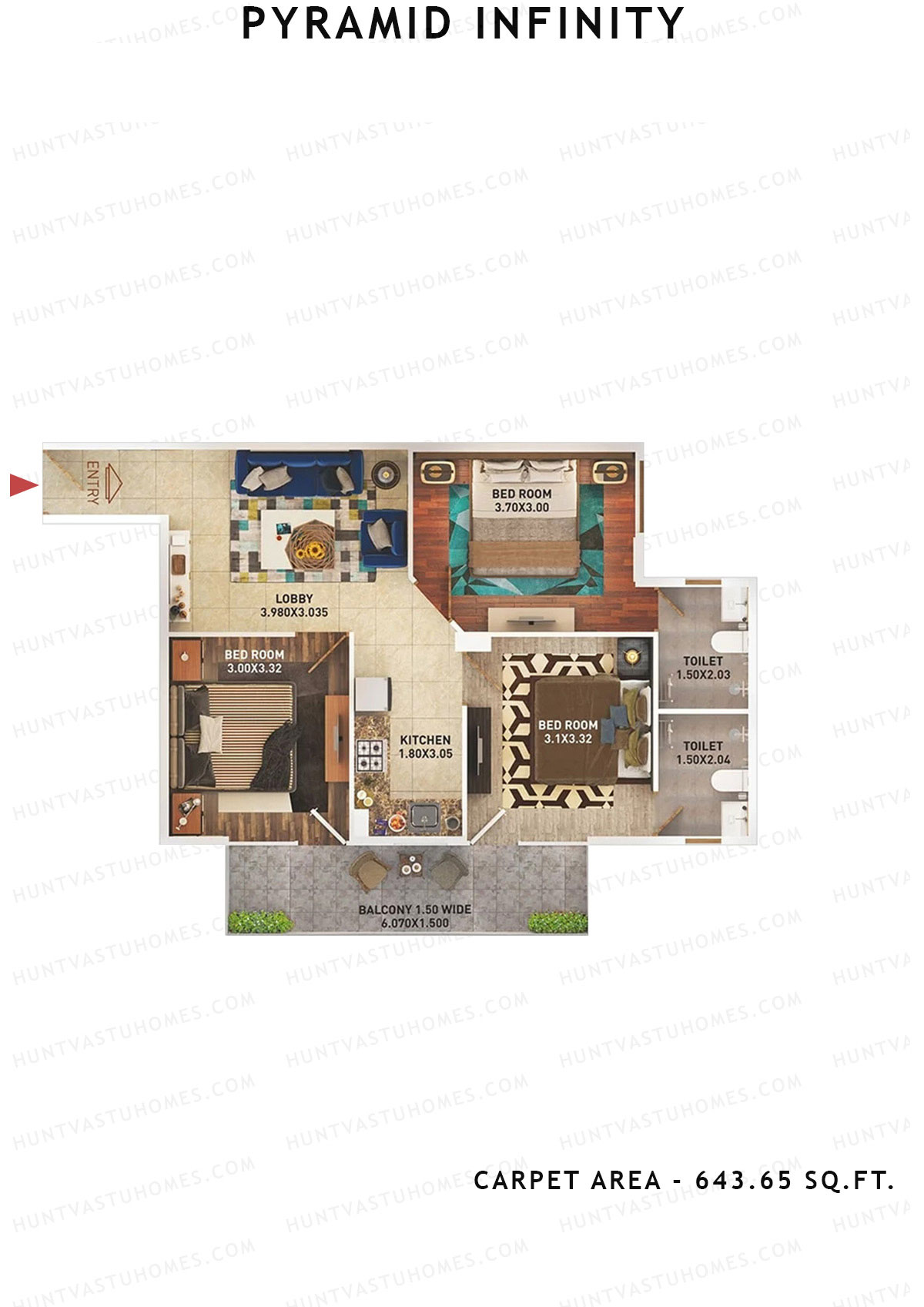 Pyramid Infinity Tower 1 Unit 3 (Type A) Floor Plan