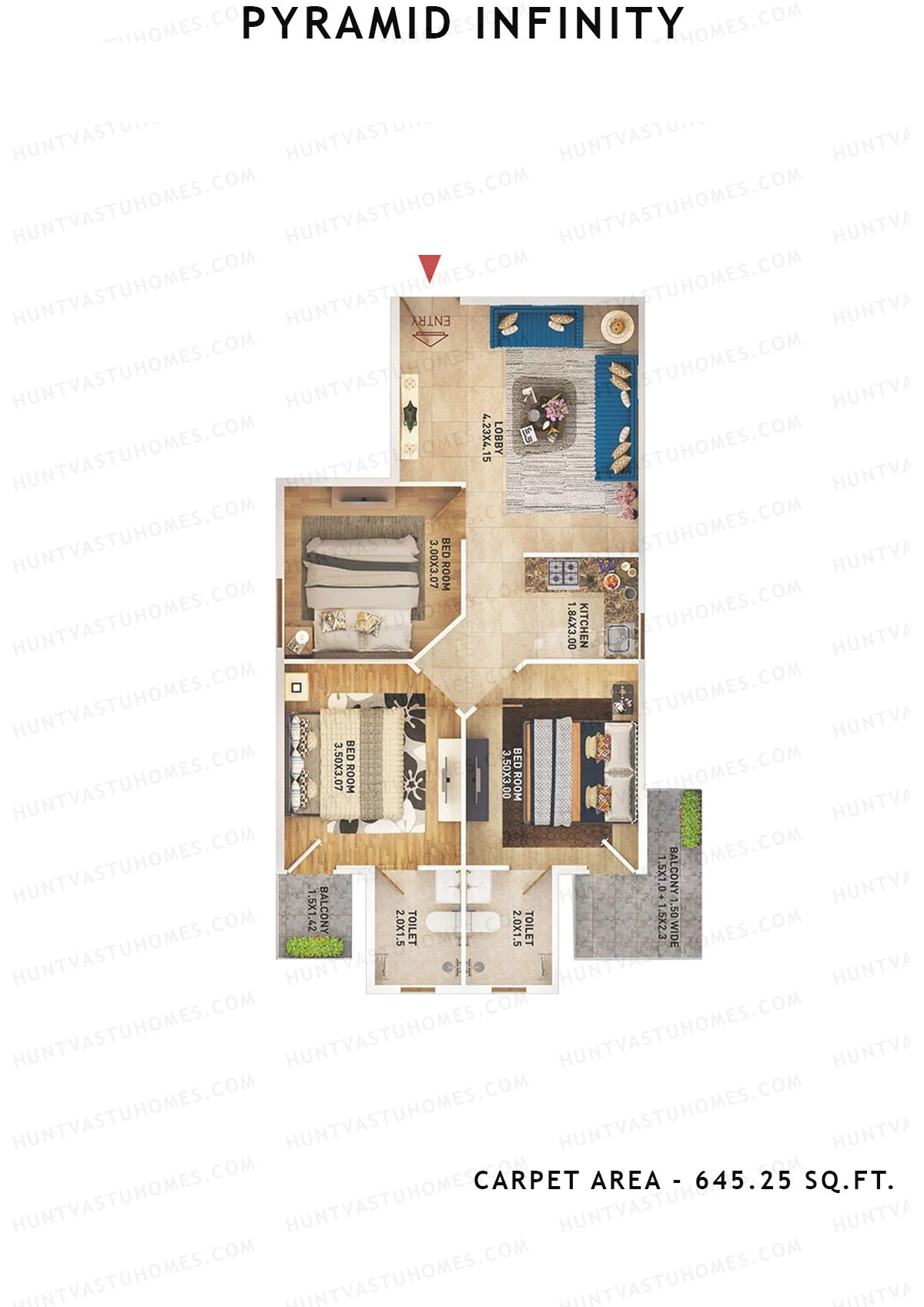 Pyramid Infinity Tower 1 Unit 4 (Type B) Floor Plan
