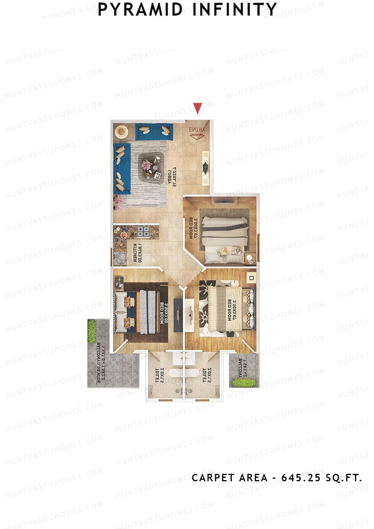 Pyramid Infinity Tower 1 Unit 5 (Type B) Floor Plan