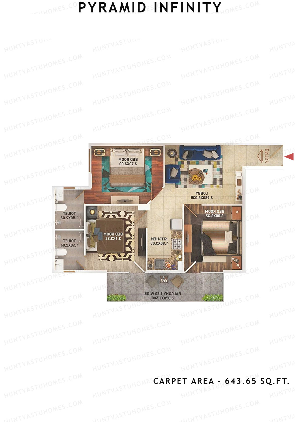 Pyramid Infinity Tower 1 Unit 6 (Type A) Floor Plan