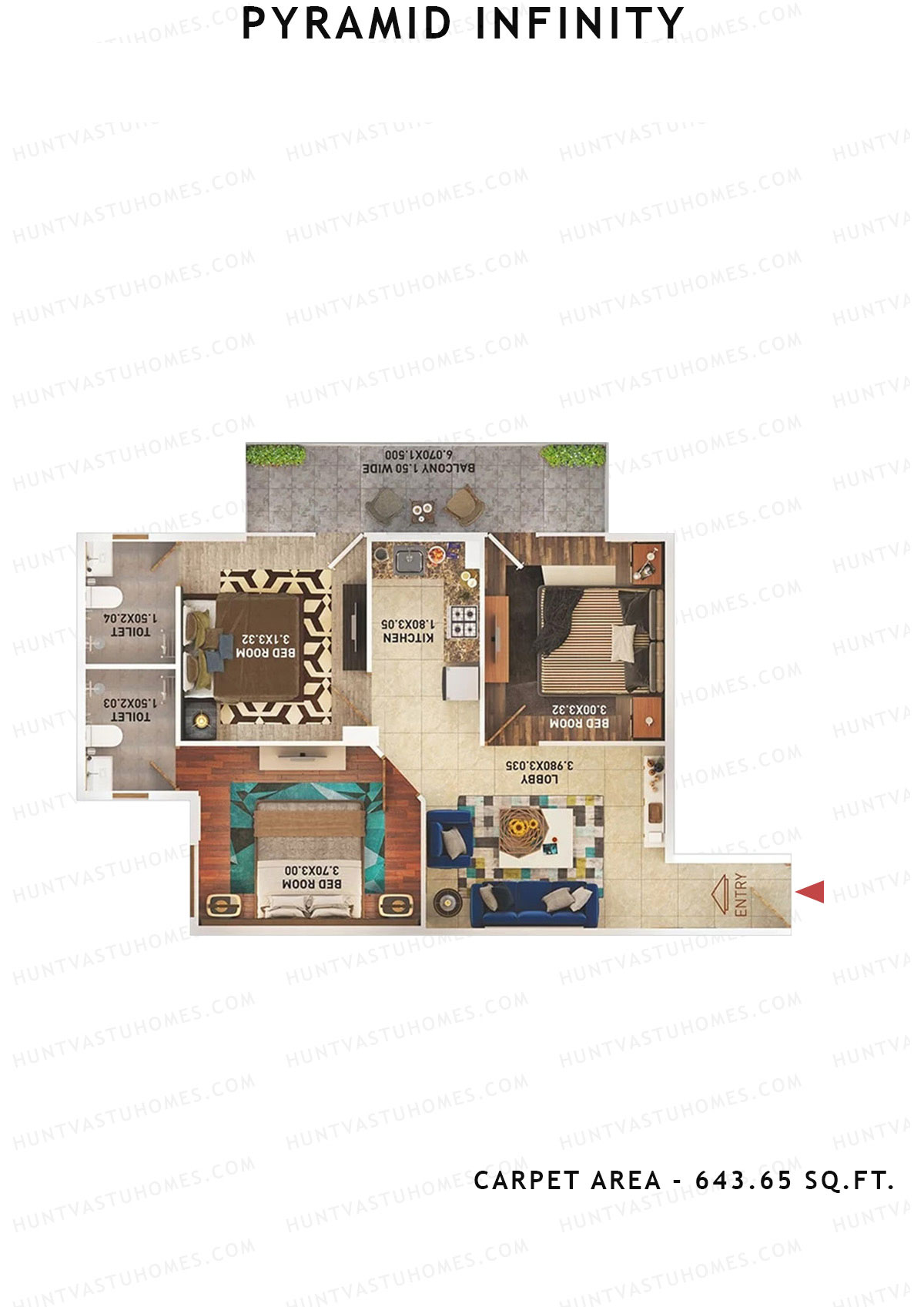 Pyramid Infinity Tower 1 Unit 7 (Type A) Floor Plan