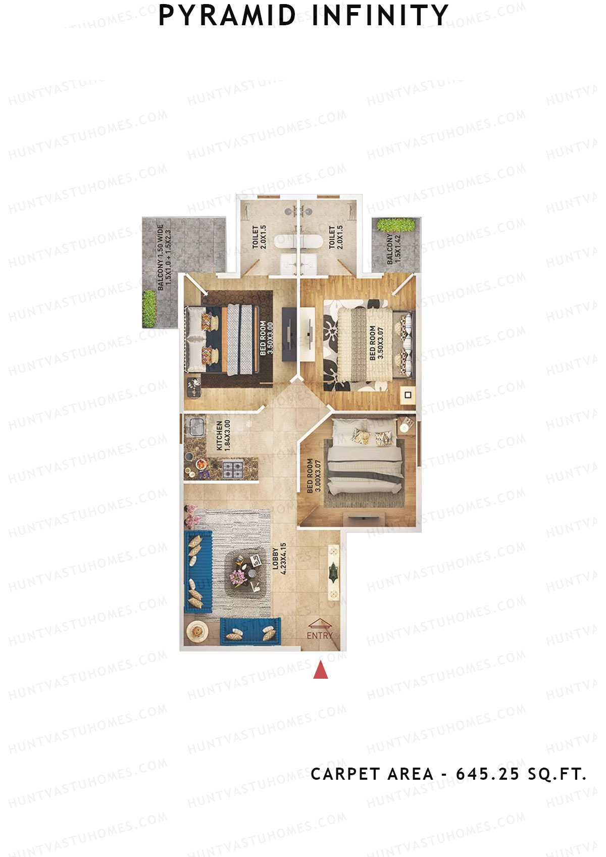 Pyramid Infinity Tower 1 Unit 8 (Type B) Floor Plan