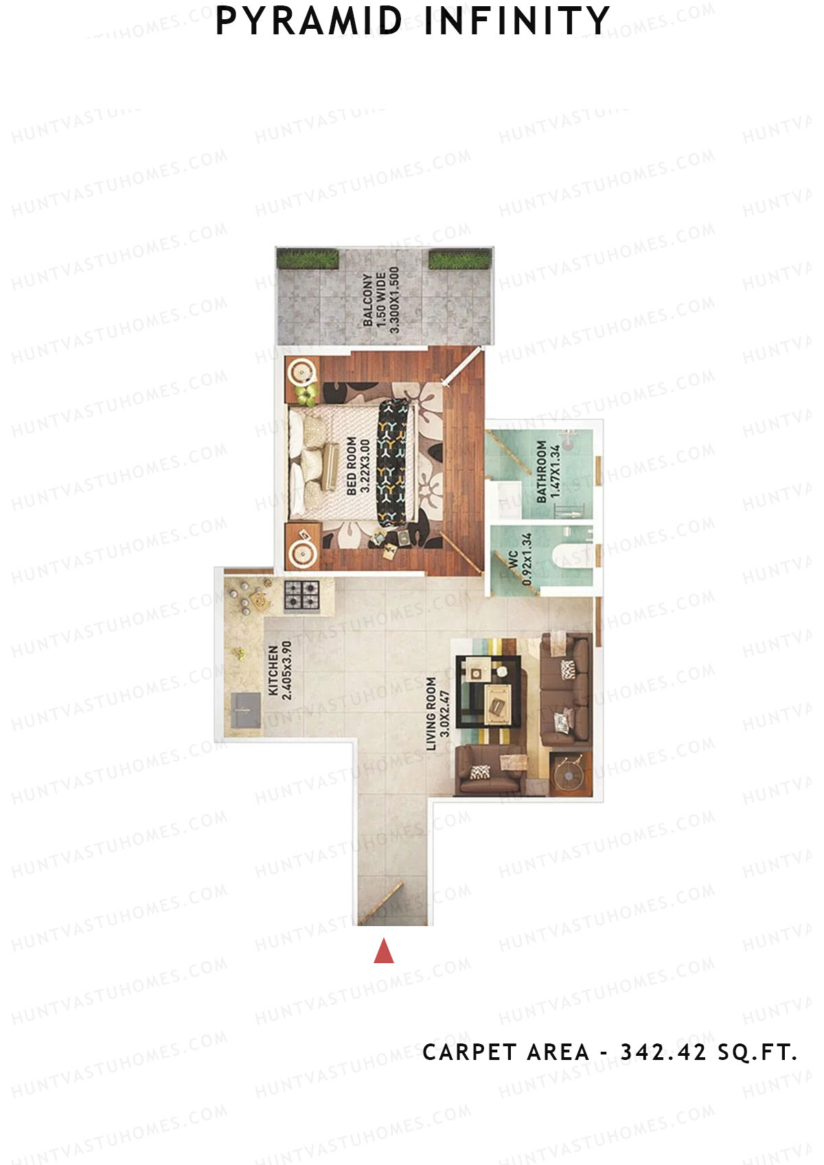 Pyramid Infinity Tower 5 Unit 1 (Type C) Floor Plan