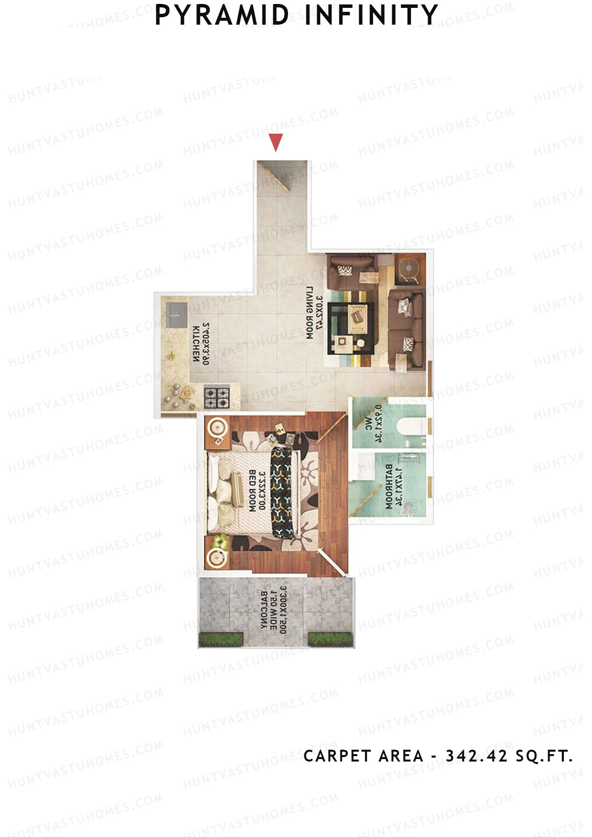 Pyramid Infinity Tower 5 Unit 4 (Type C) Floor Plan
