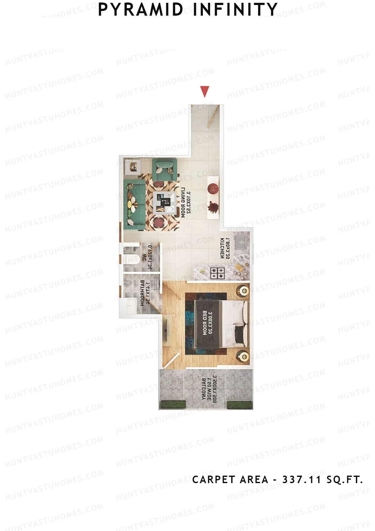 Pyramid Infinity Tower 5 Unit 5 (Type B) Floor Plan