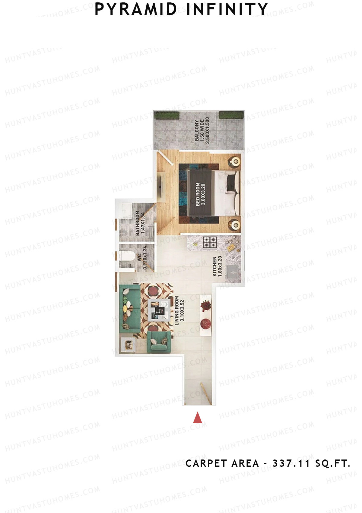 Pyramid Infinity Tower 5 Unit 8 (Type B) Floor Plan