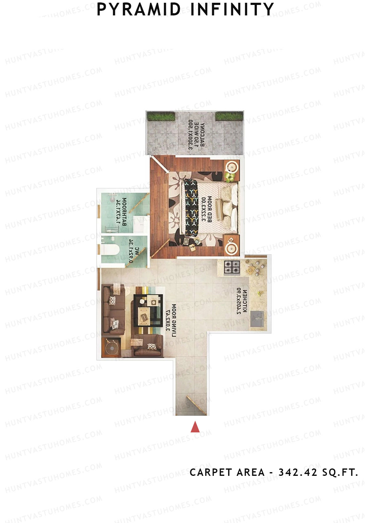 Pyramid Infinity Tower 6 Unit 1 (Type C) Floor Plan