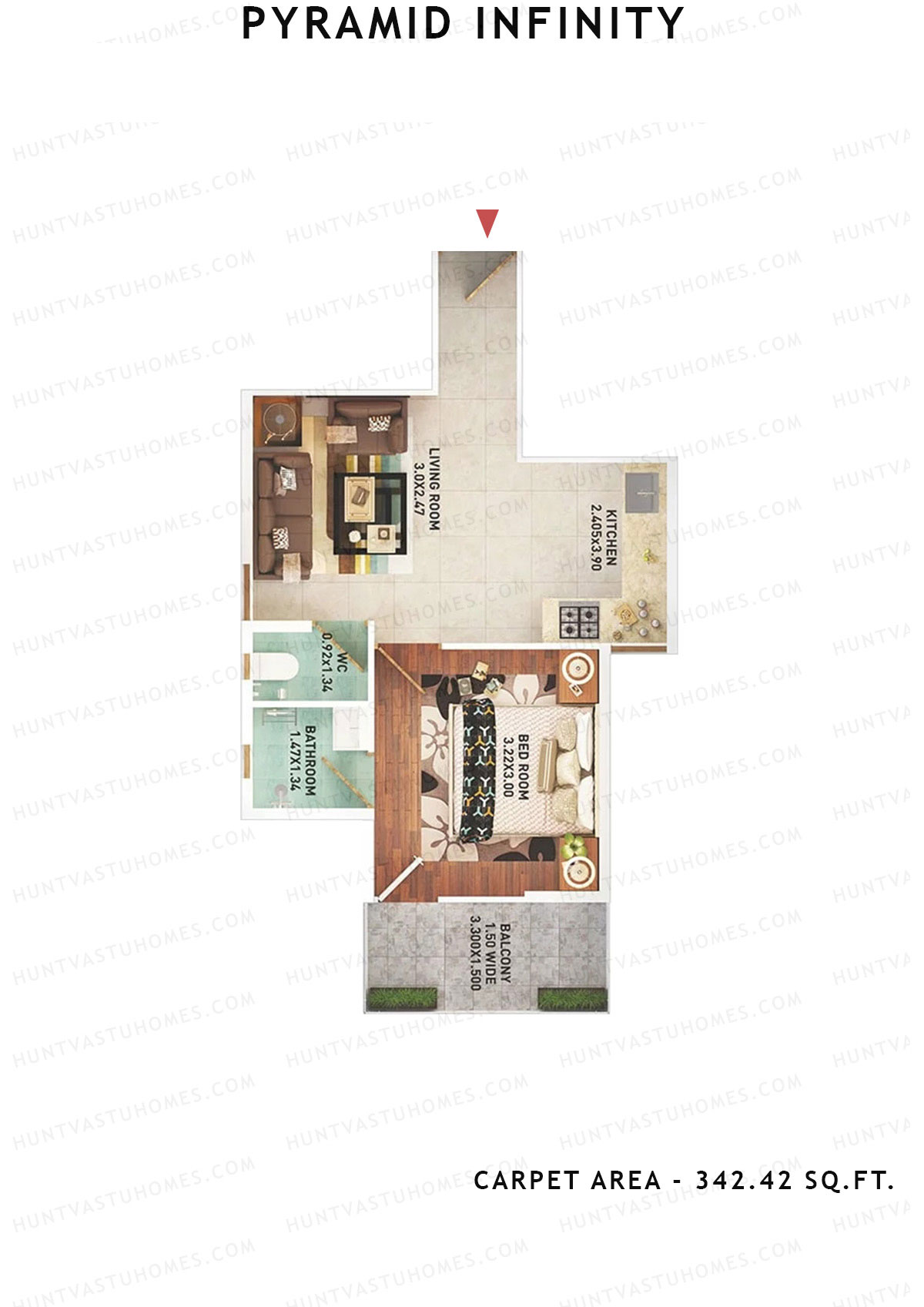 Pyramid Infinity Tower 6 Unit 4 (Type C) Floor Plan