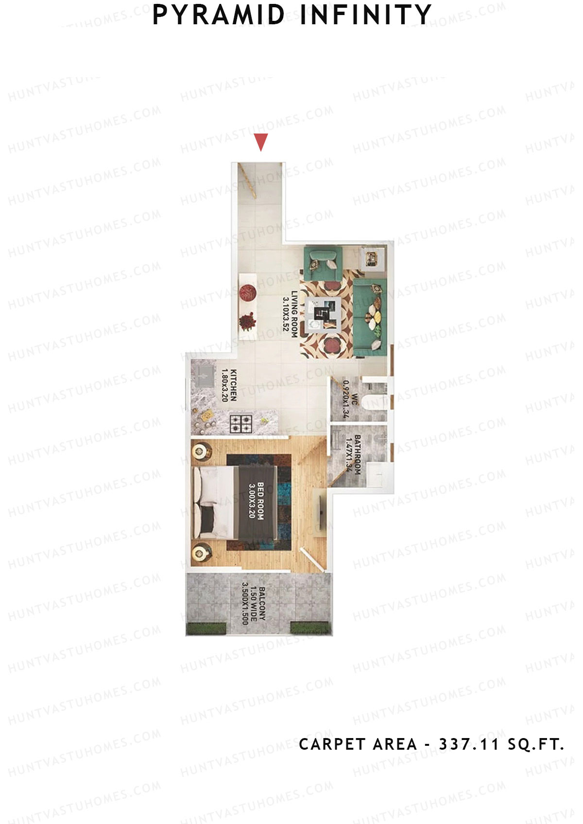 Pyramid Infinity Tower 6 Unit 5 (Type B) Floor Plan