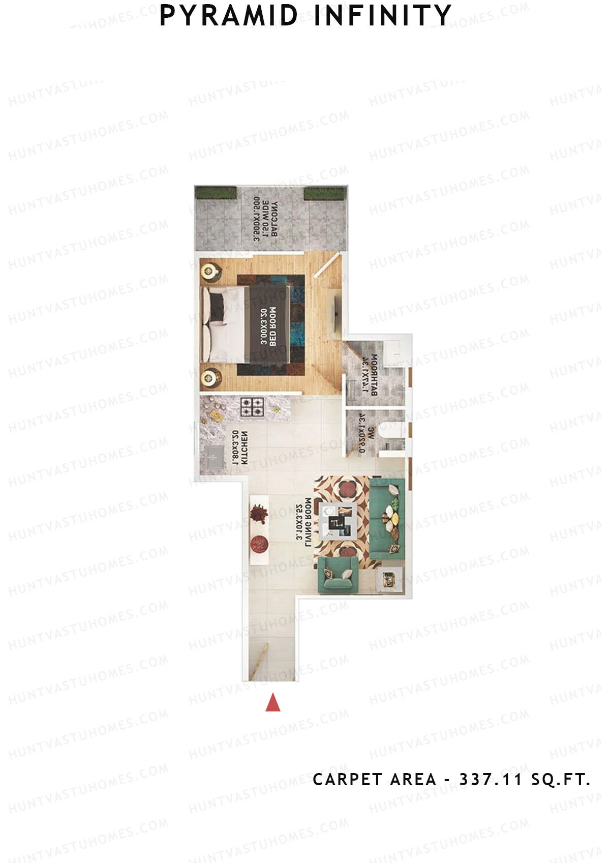 Pyramid Infinity Tower 6 Unit 8 (Type B) Floor Plan