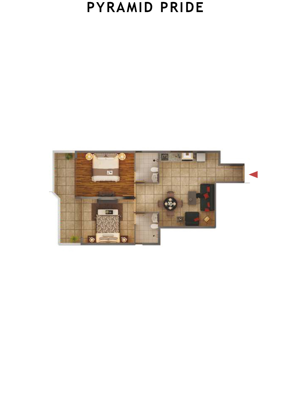 Pyramid Pride Tower 1 Unit 8 (Type D) Floor Plan