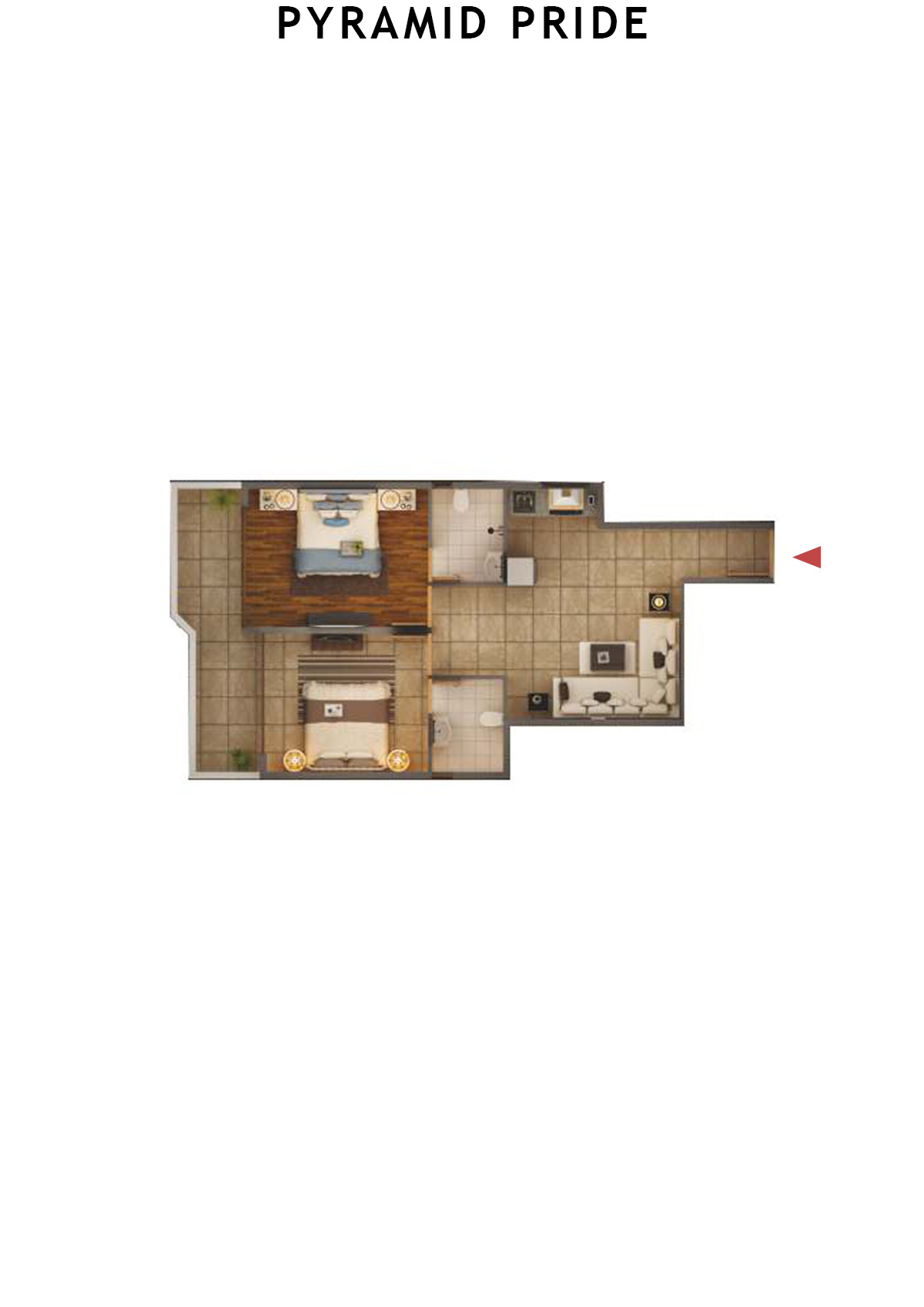 Pyramid Pride Tower 2 Unit 1 (Type C) Floor Plan