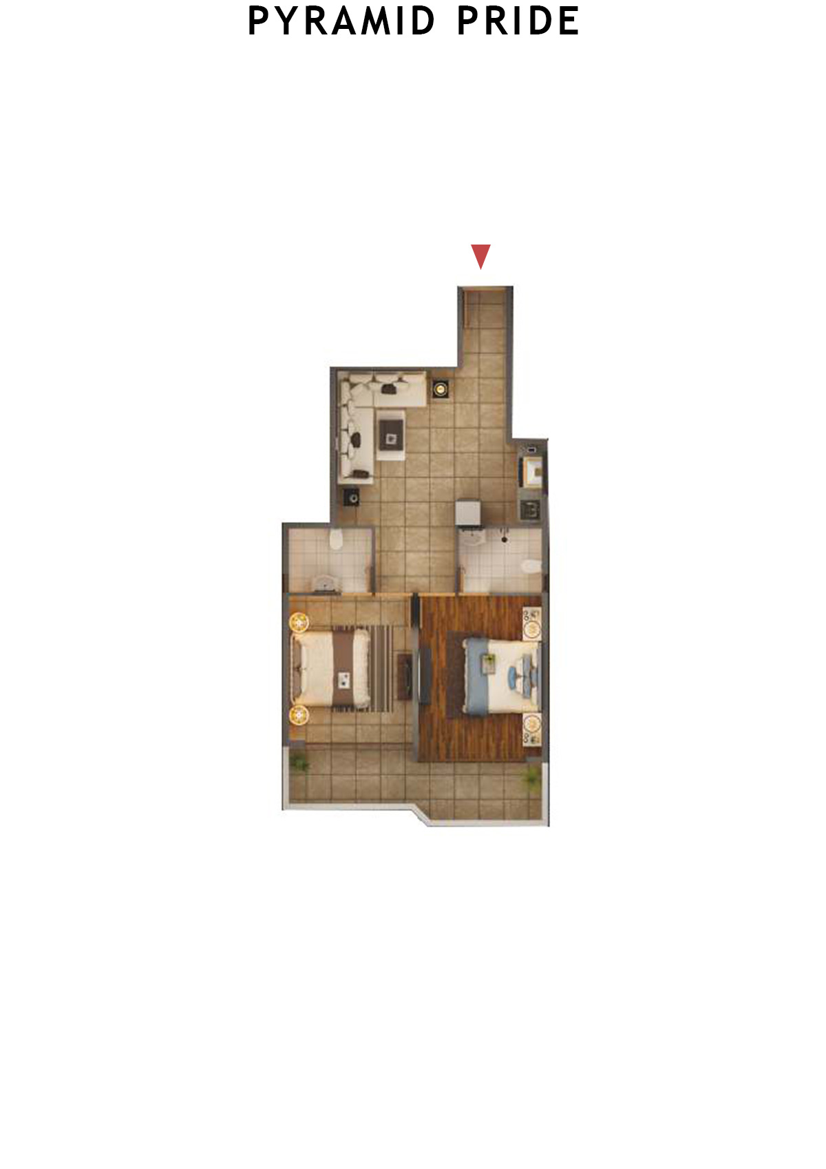 Pyramid Pride Tower 6 Unit 1 (Type C) Floor Plan
