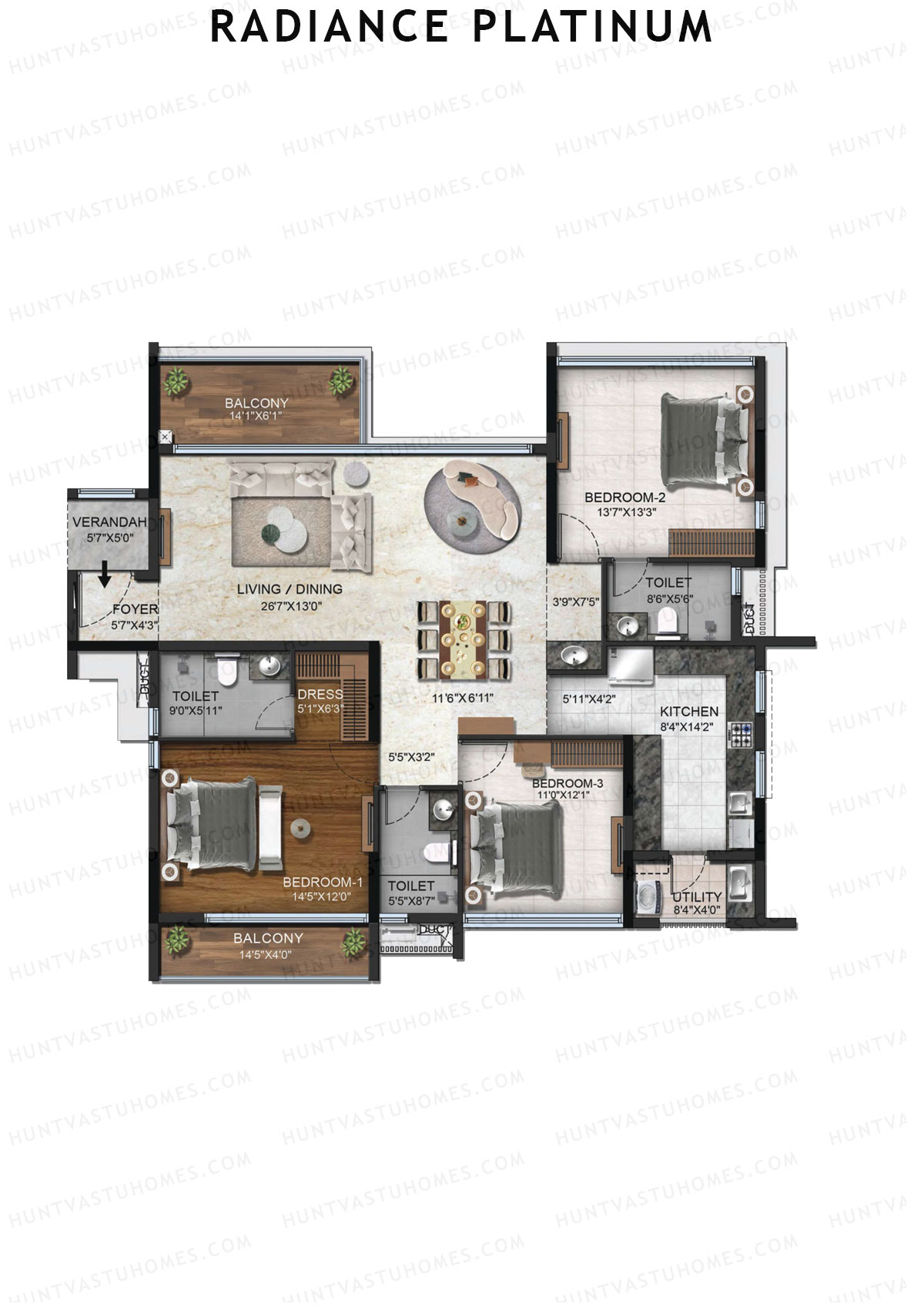 Radiance Platinum Tower 1 Unit 4 Floor Plan