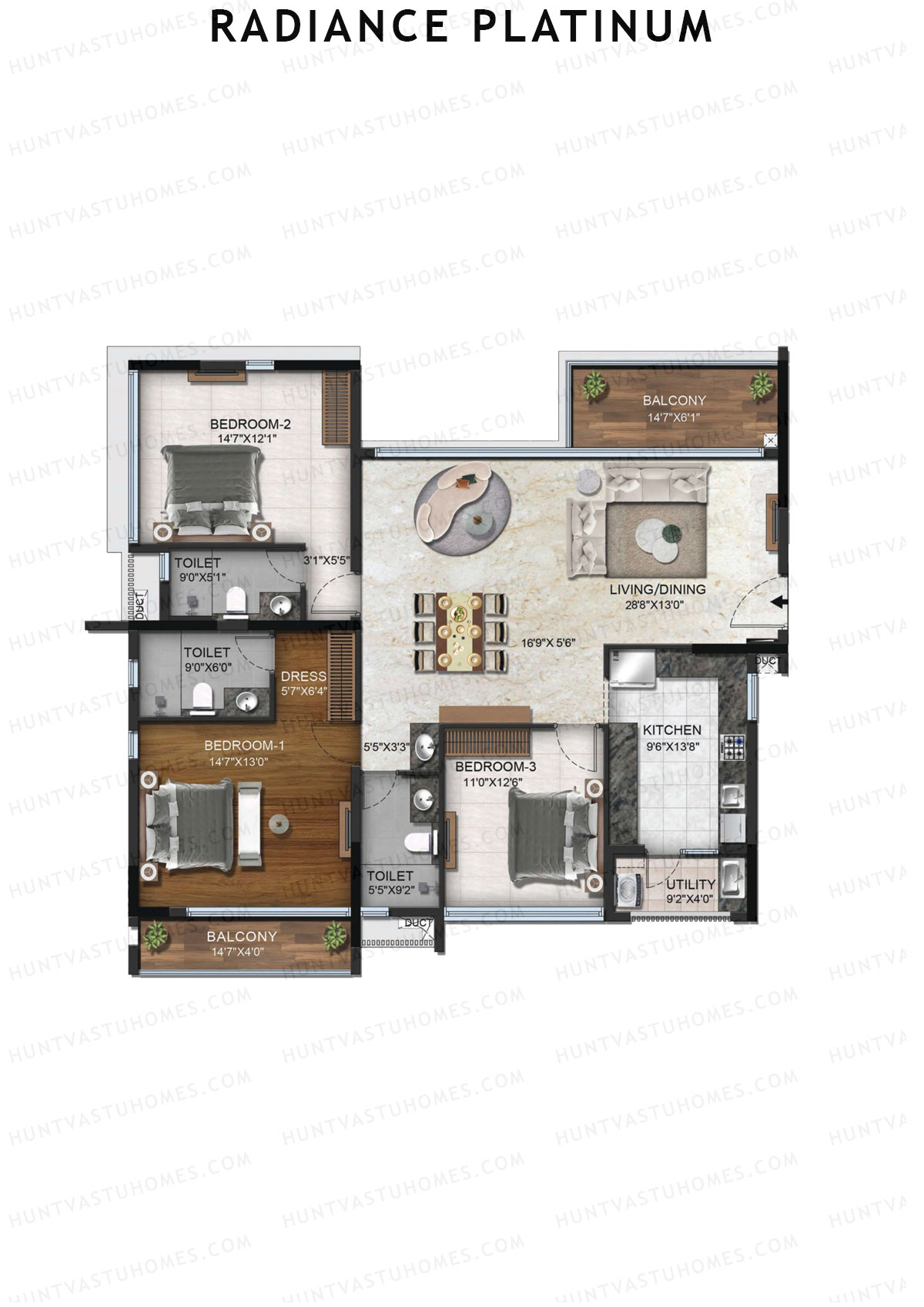 Radiance Platinum Tower 1 Unit 5 Floor Plan