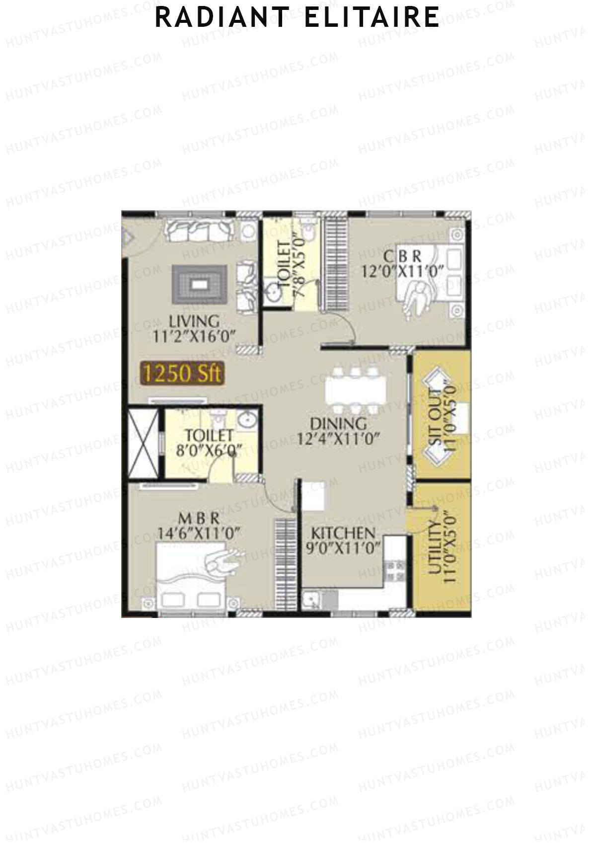 Radiant Elitaire Wing A Unit 12 Floor Plan