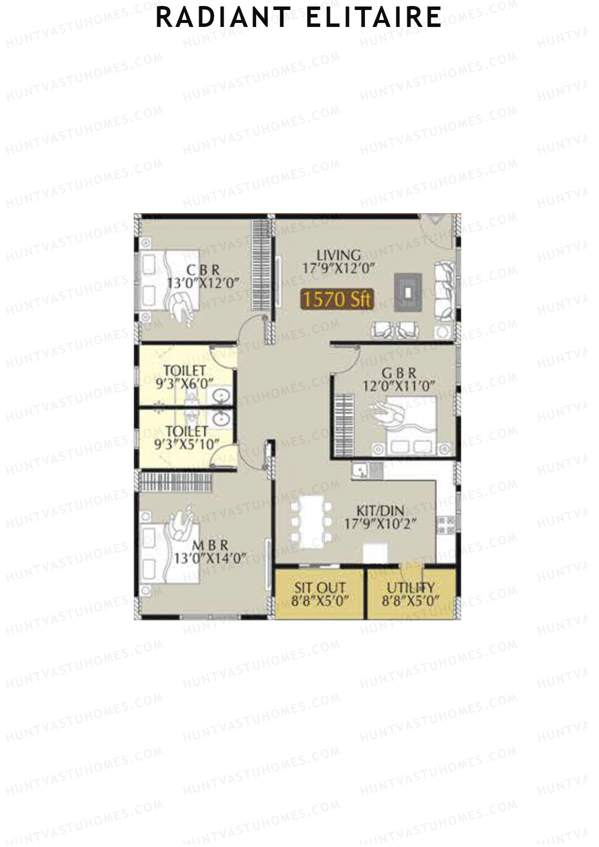 Radiant Elitaire Wing A Unit 7 Floor Plan