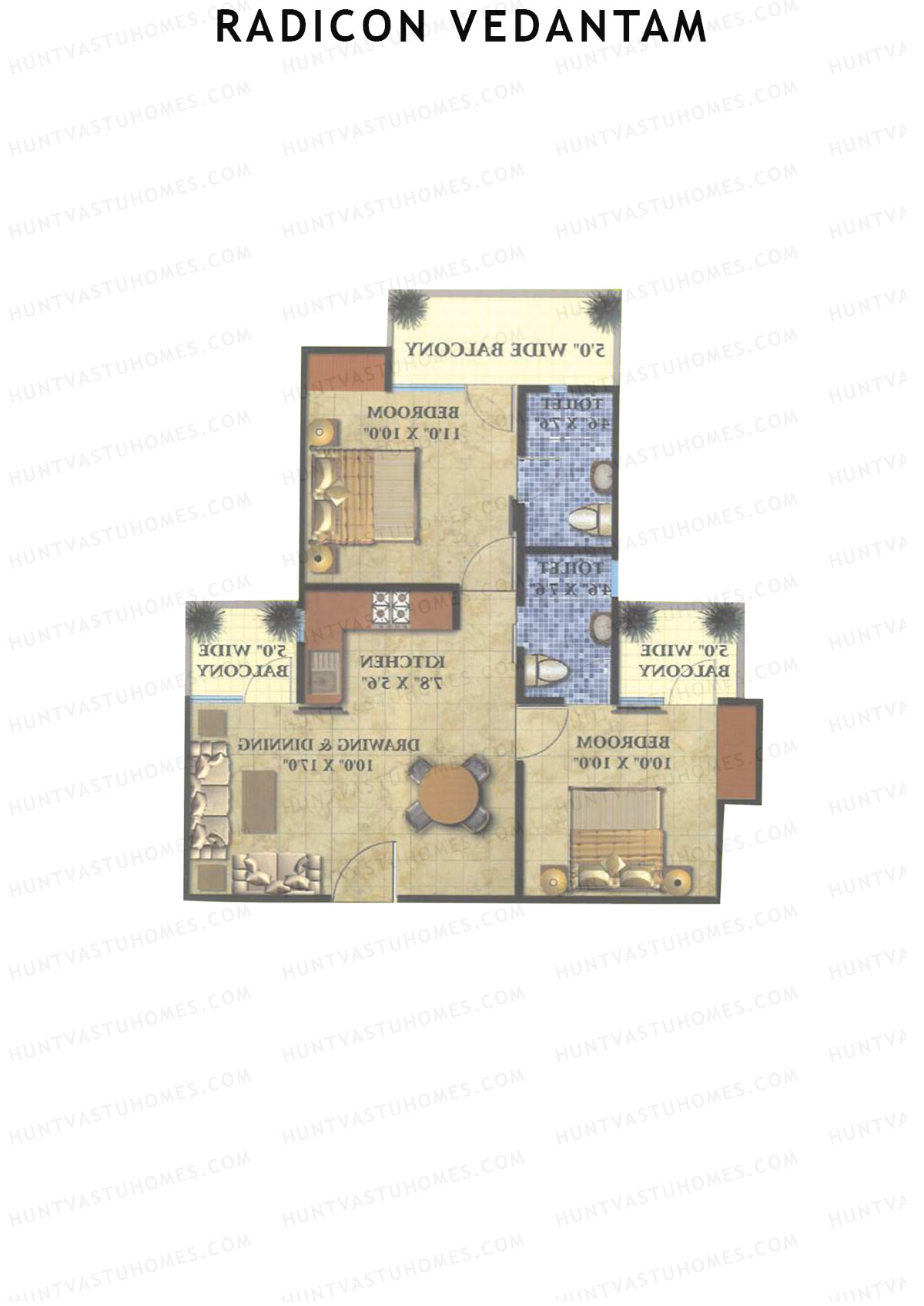 Radicon Vedantam Tower B1 Unit 2 Floor Plan
